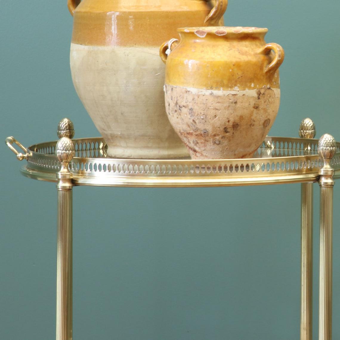 Round Brass Tea Trolley