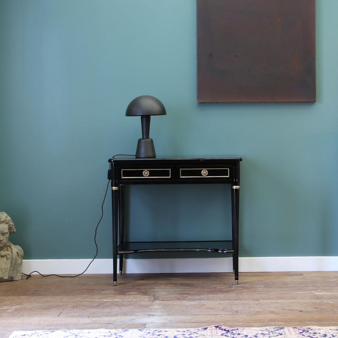 Ebony Directoire Console with Shelf