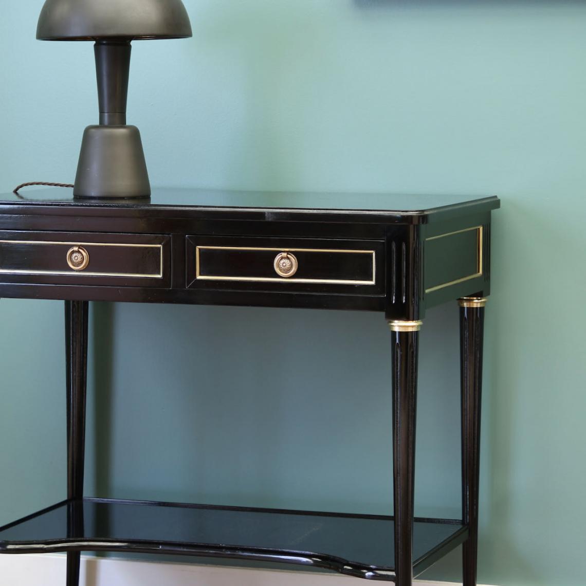 Ebony Directoire Console with Shelf