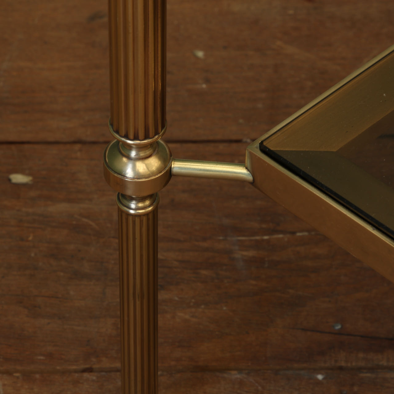 Pair of Glass and Brass Side Tables