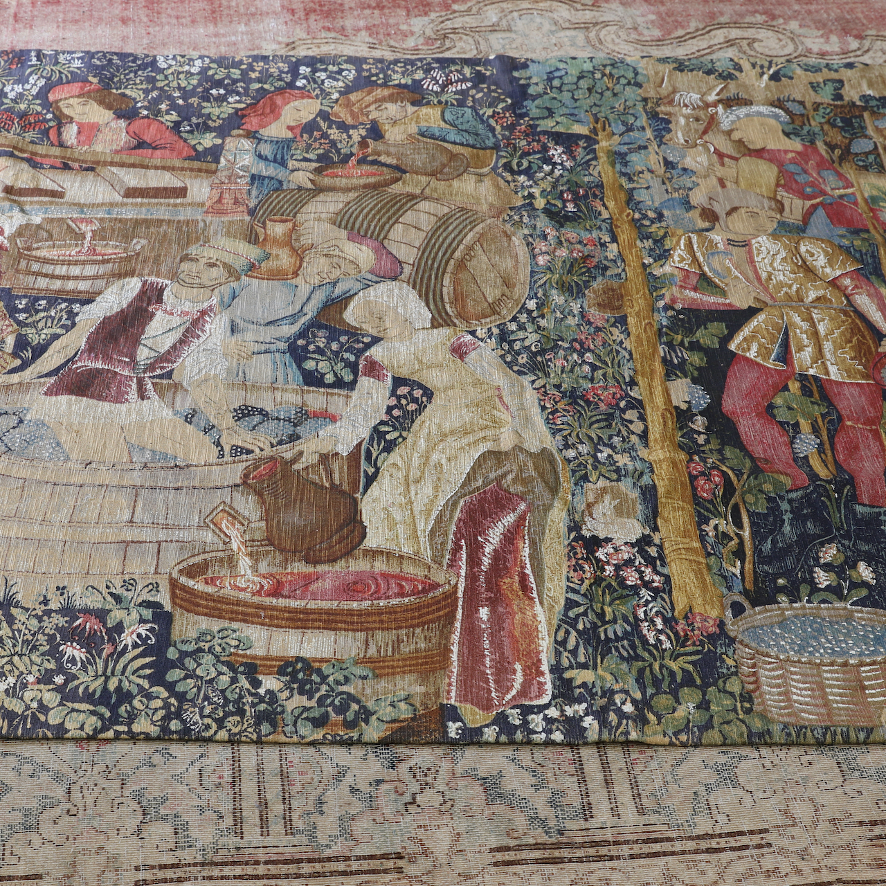 French Hand Painted Tapestry