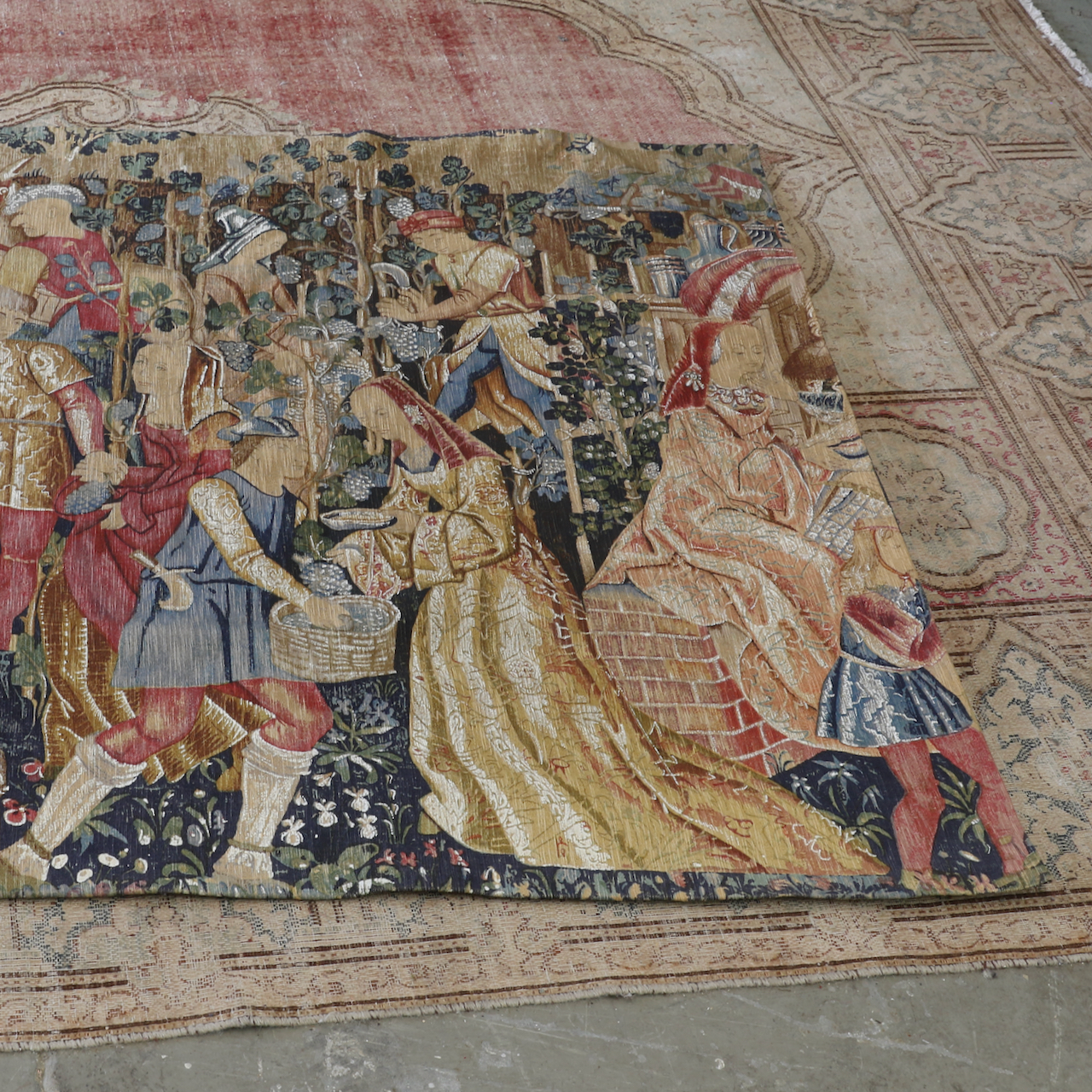 French Hand Painted Tapestry