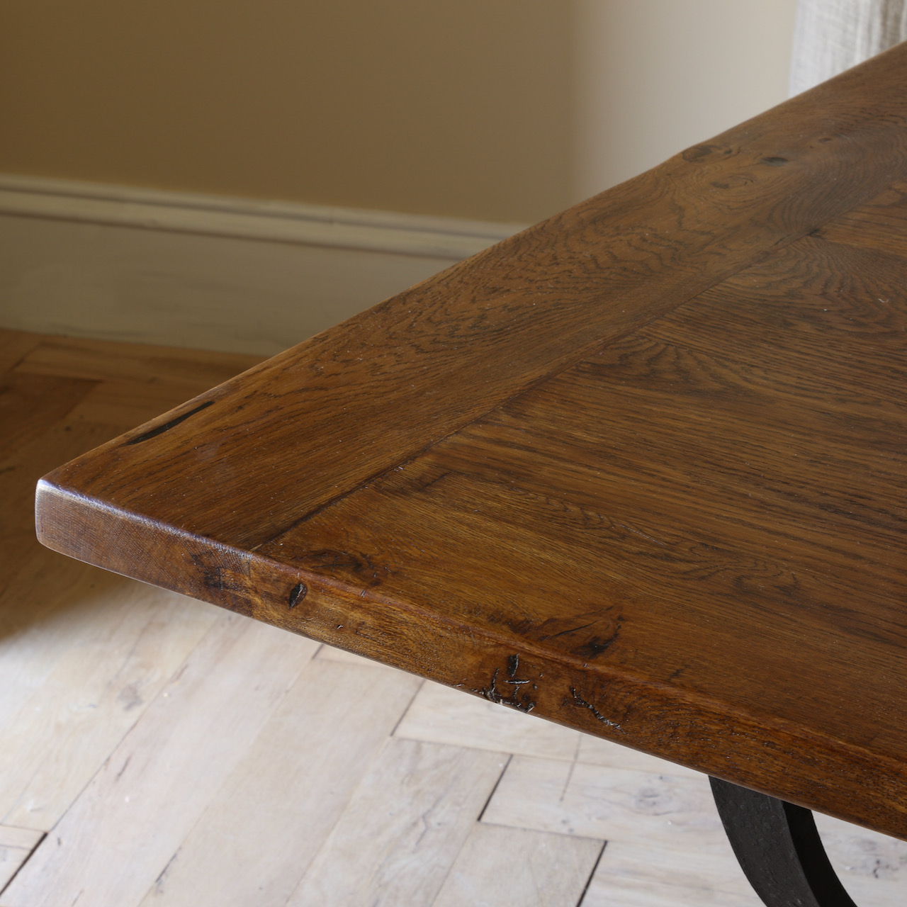 Refectory Table with Forged Iron Base// JS Editions