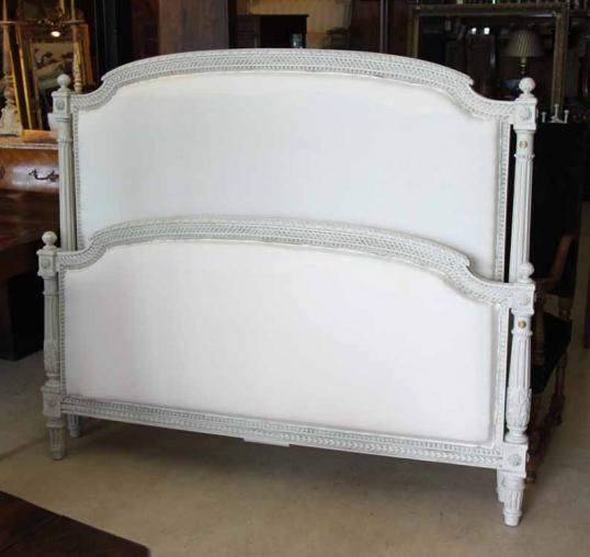 King Upholstered Antique Bed