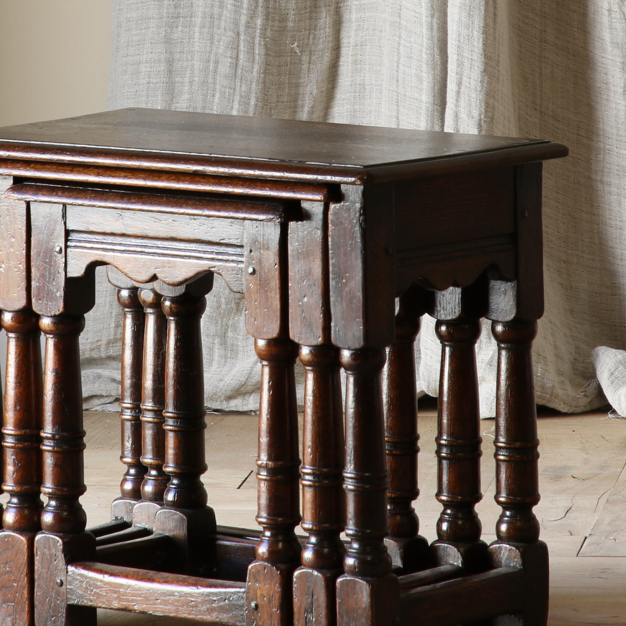 A Set of Three Jointed Stools