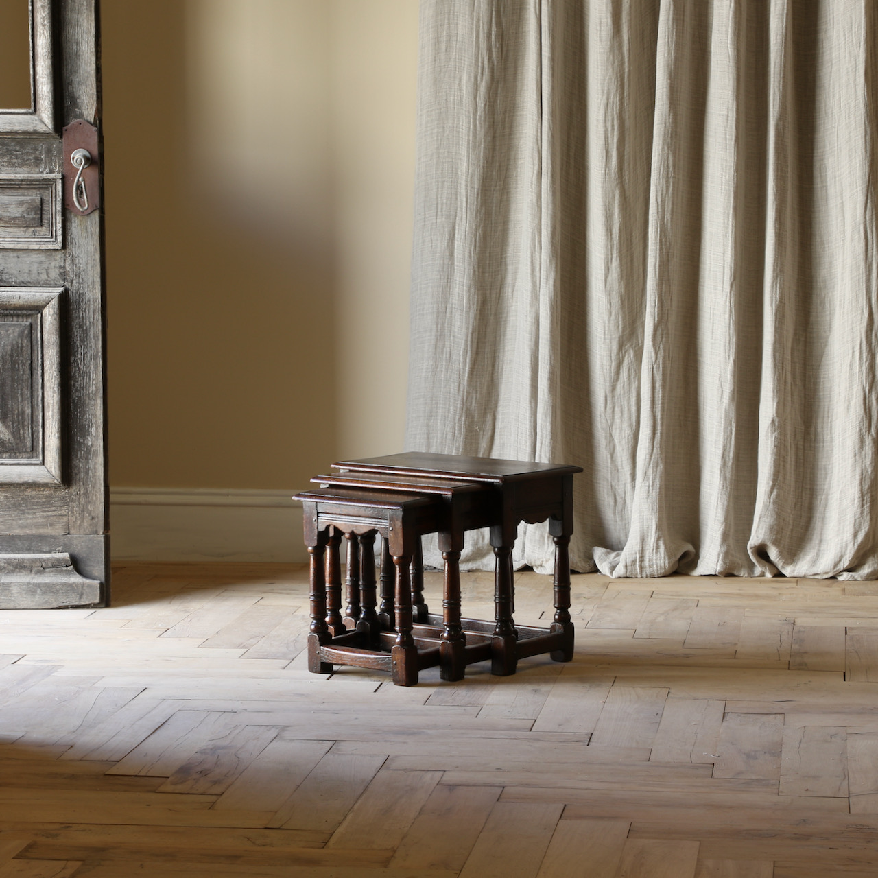 A Set of Three Jointed Stools