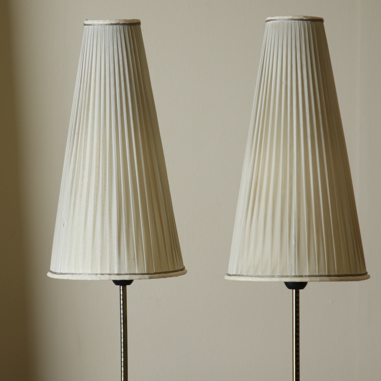 Pair of French Lamps with Pleated Shades