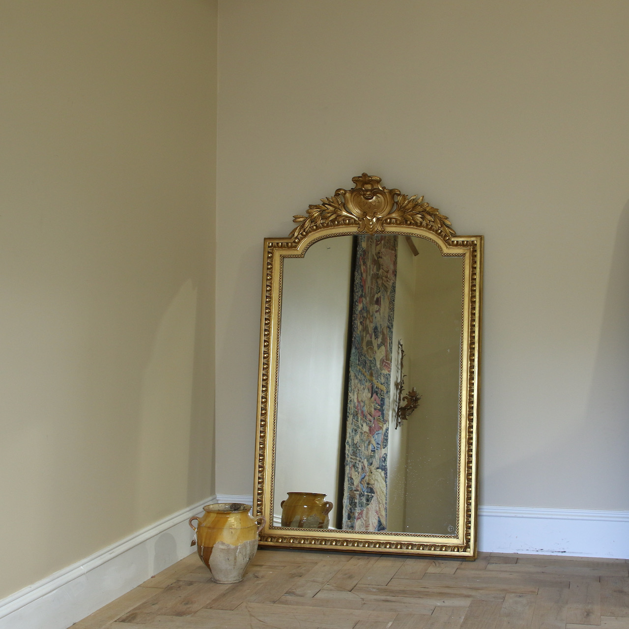 133-97 - Large Louis XV Crested Mirror