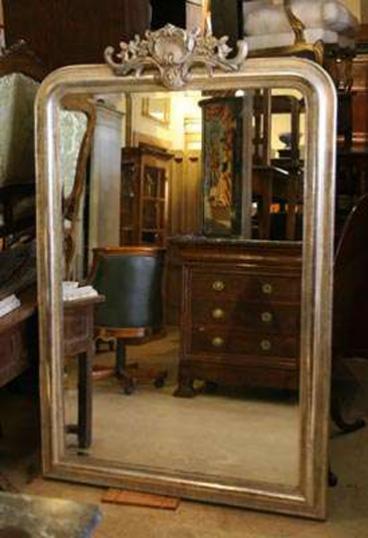 Large Silver Gilt Antique Mirror