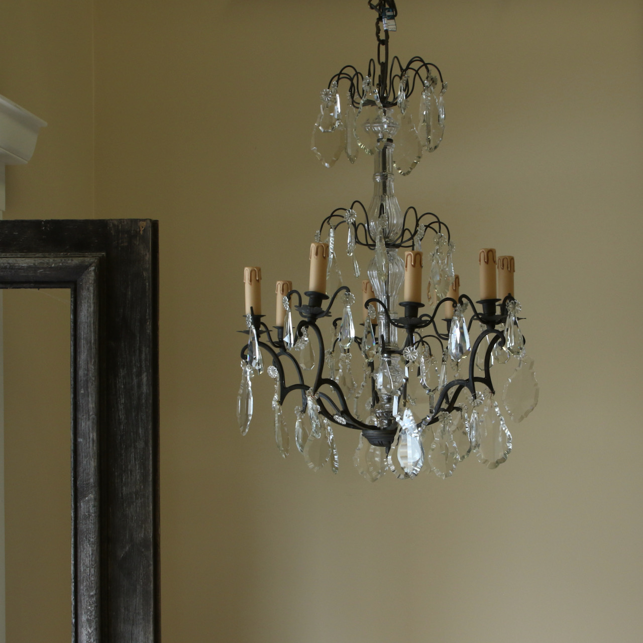 A Glass Stem Chandelier