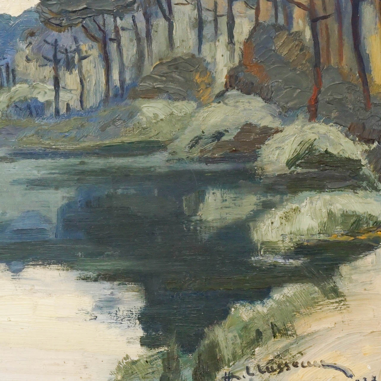 River Scene by H L Lusseau