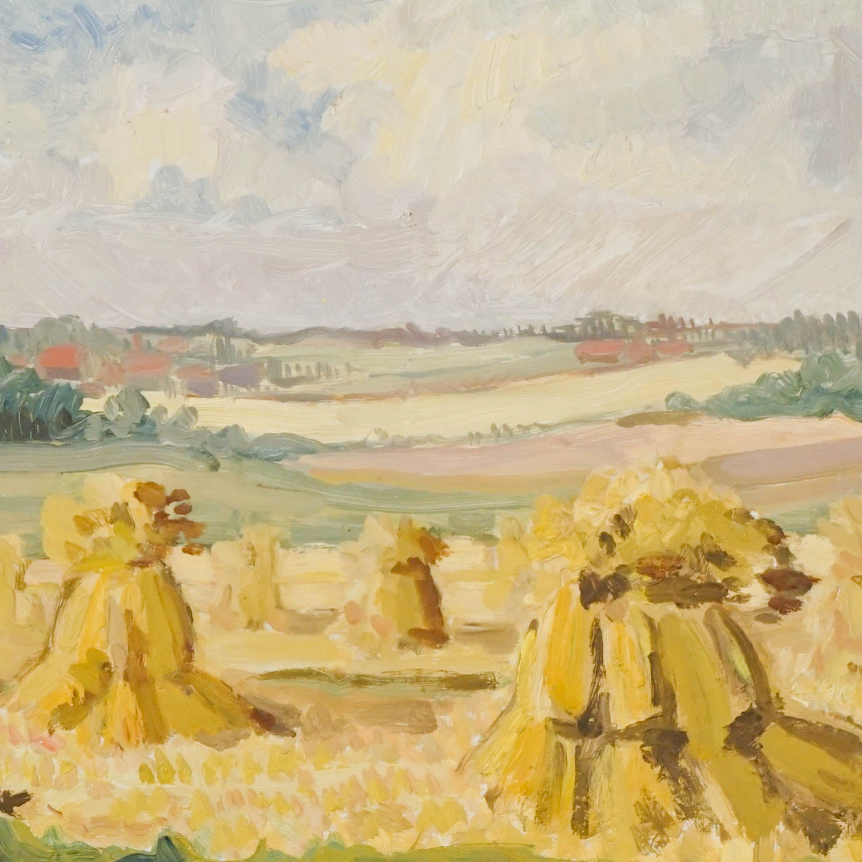 Haystacks in Field