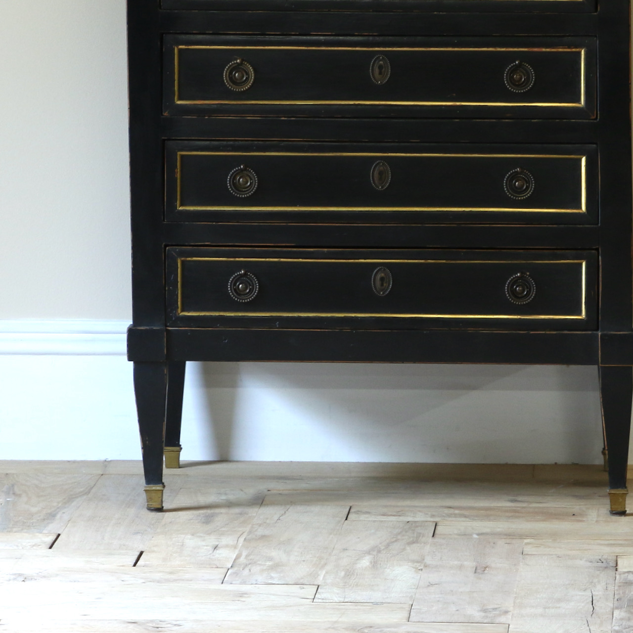 19th Century Directoire Period Ebonised Semainier