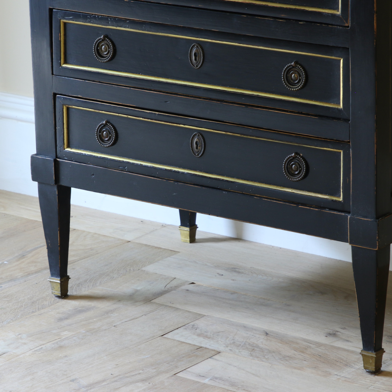 19th Century Directoire Period Ebonised Semainier