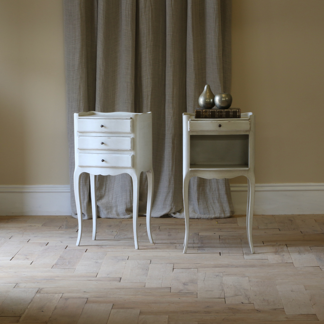 White Louis XV Bedsides