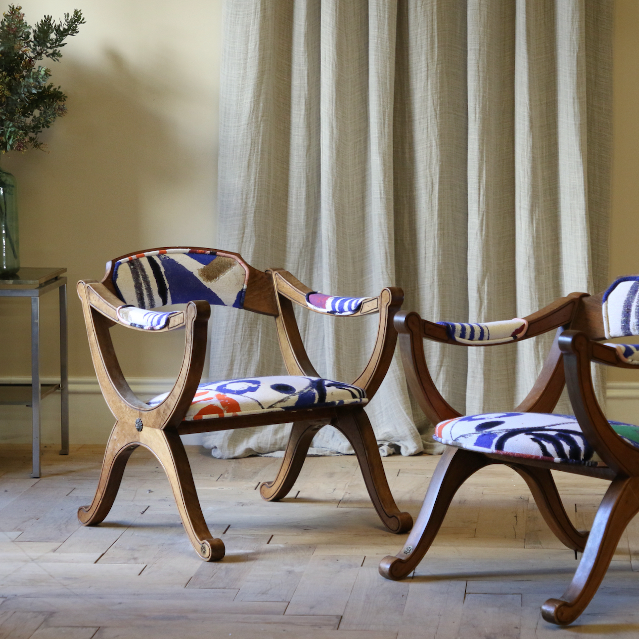 Regency Style Walnut Armchairs