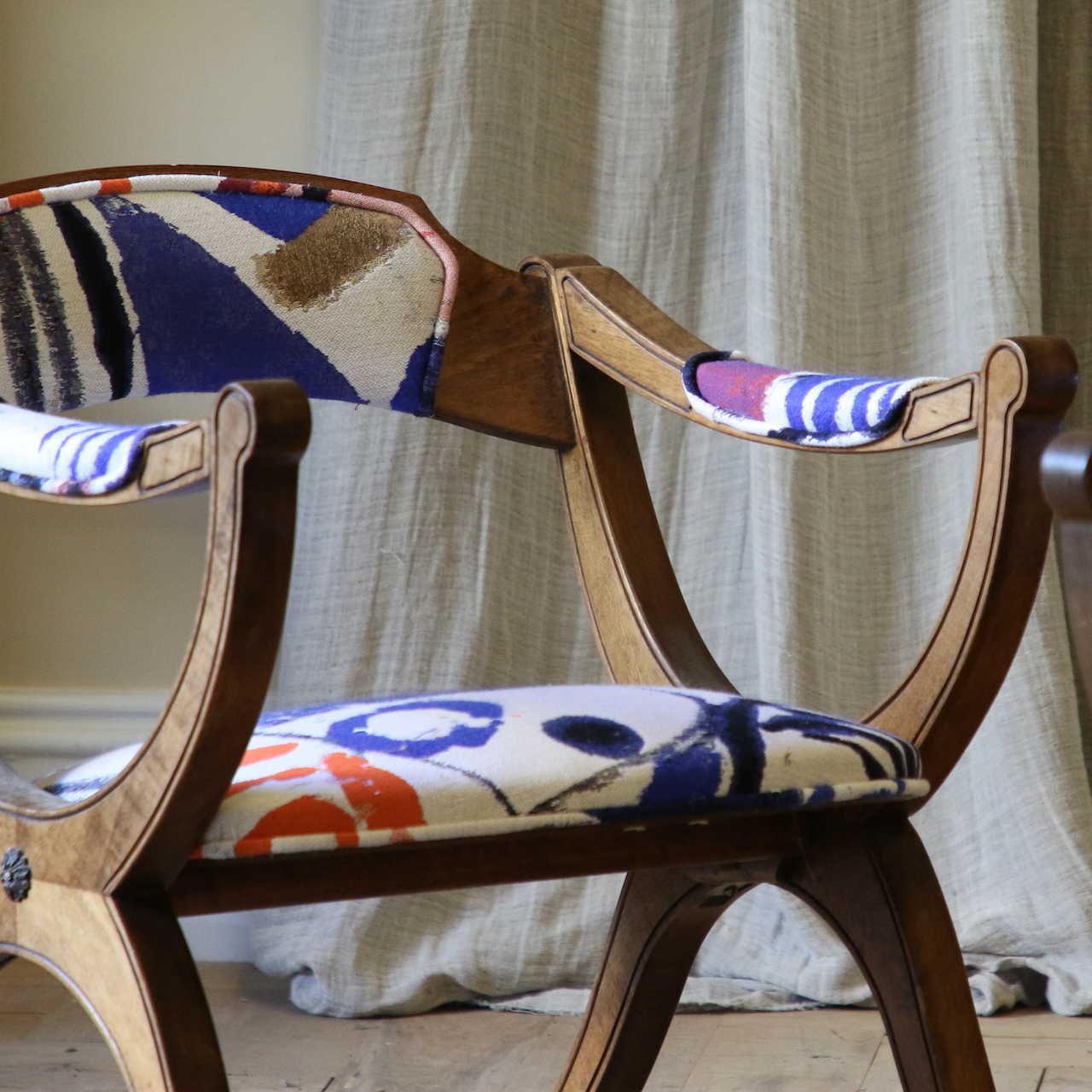 Regency Style Walnut Armchairs