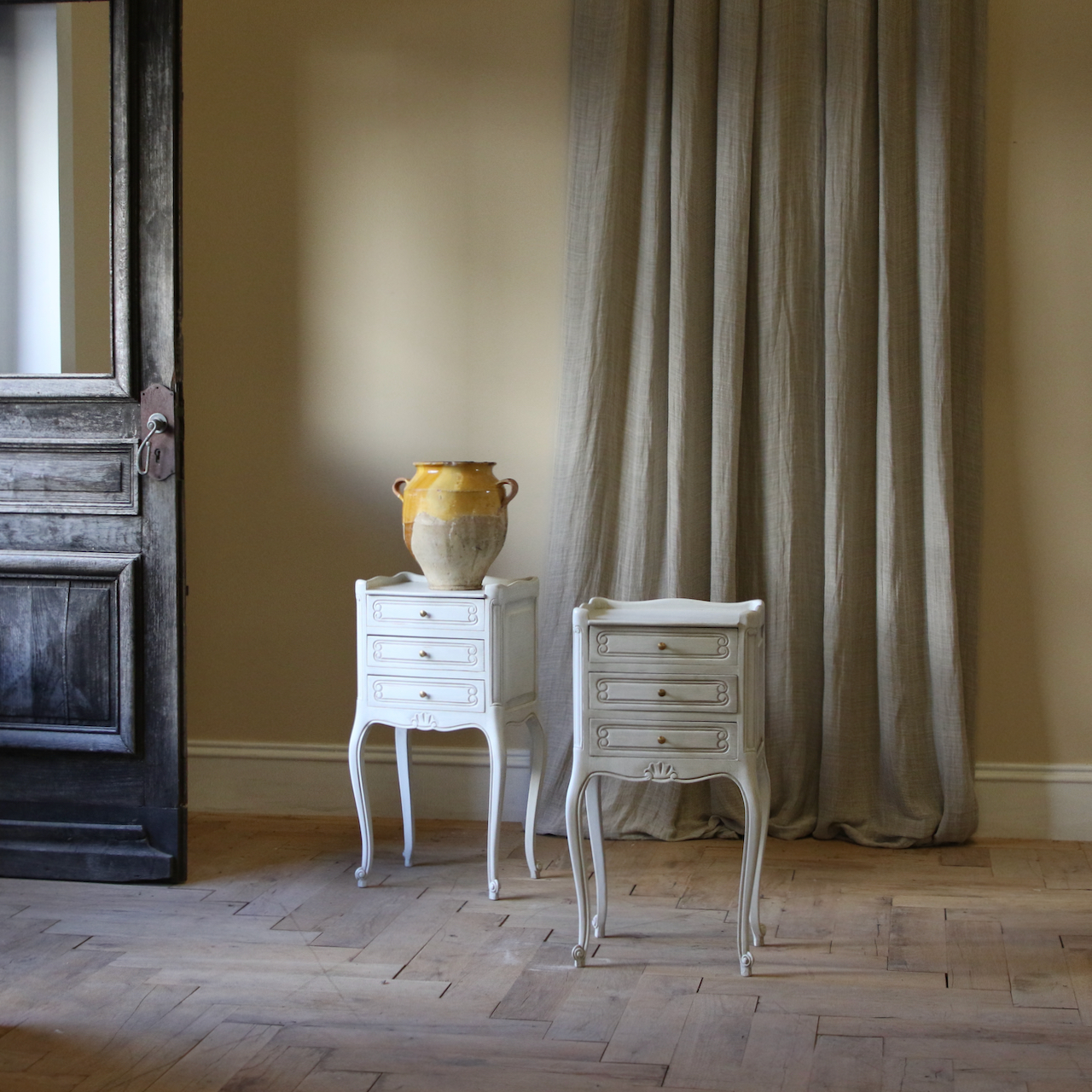 White Louis XV Bedsides