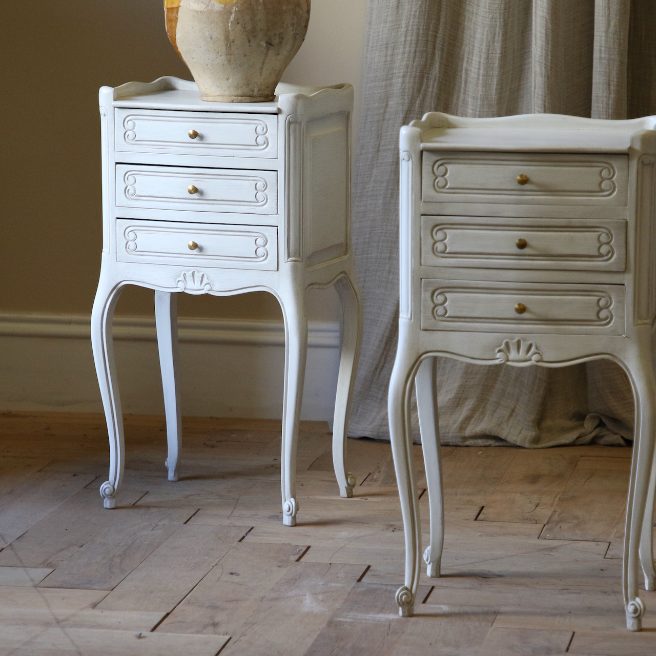 White Louis XV Bedsides