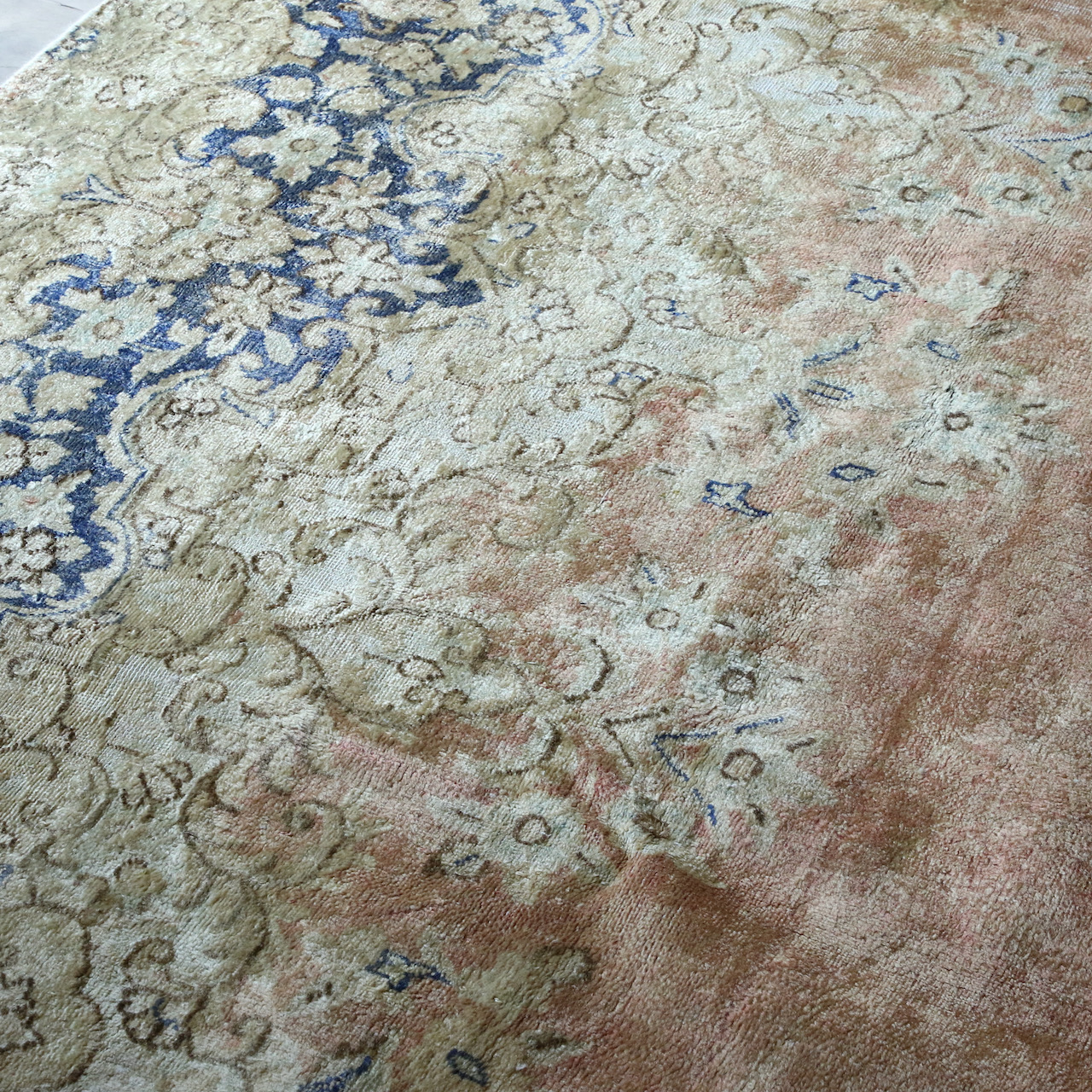 Peach & Navy Kerman Rug