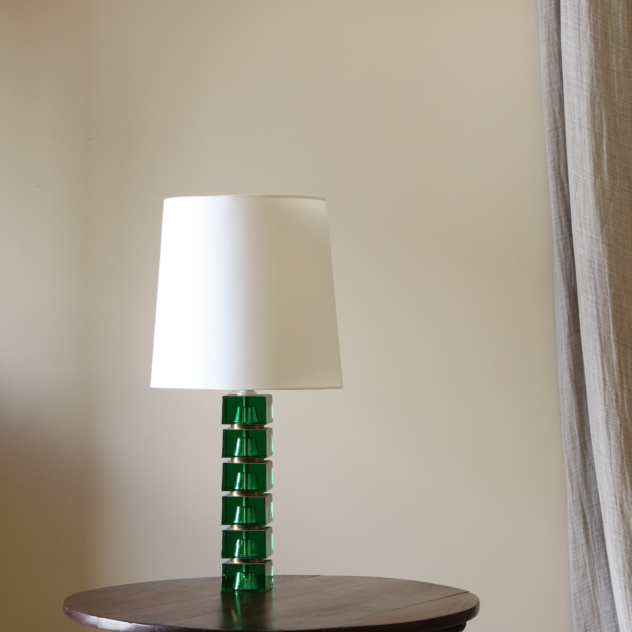 136-09 - Green Glass Swedish Lamp