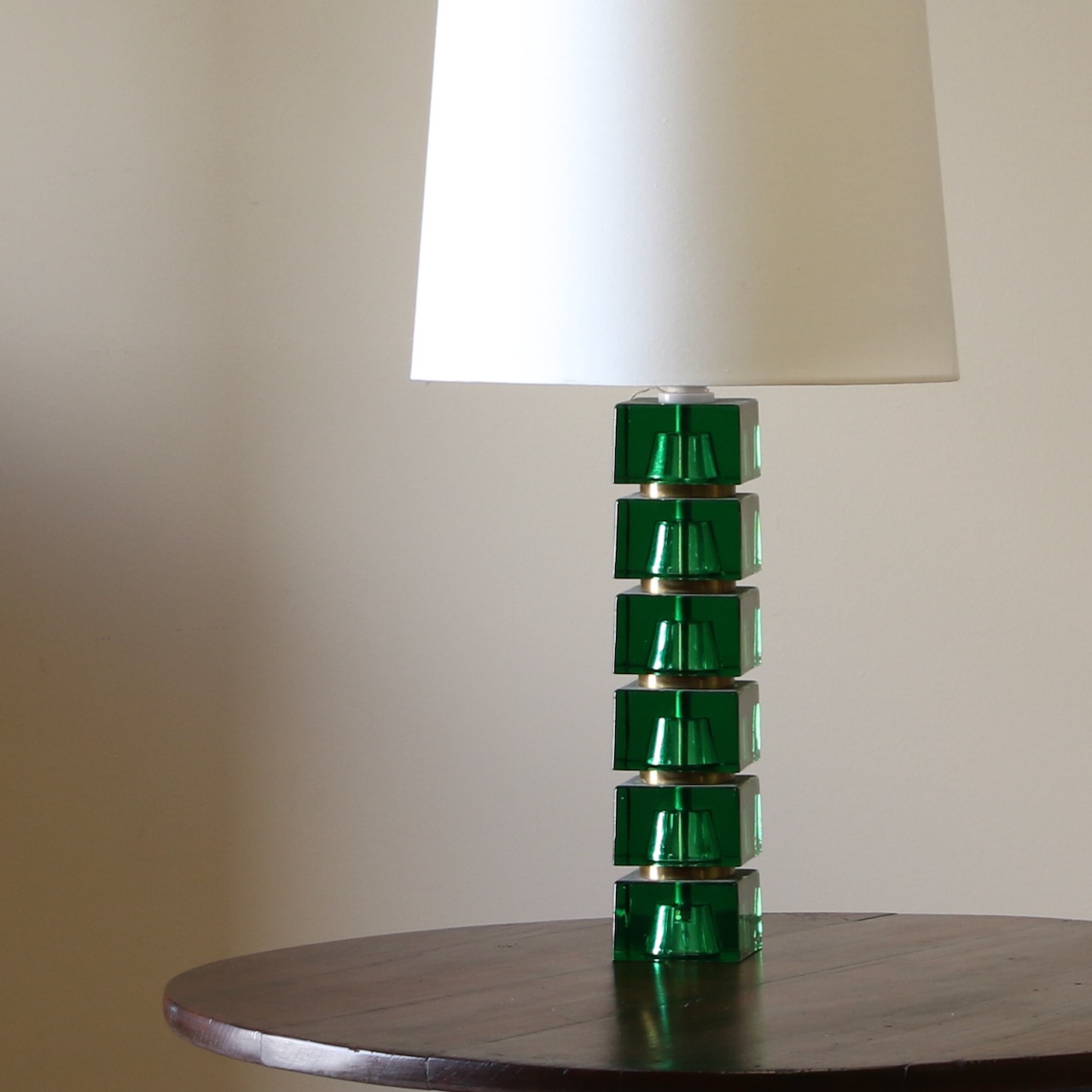 Green Glass Swedish Lamp