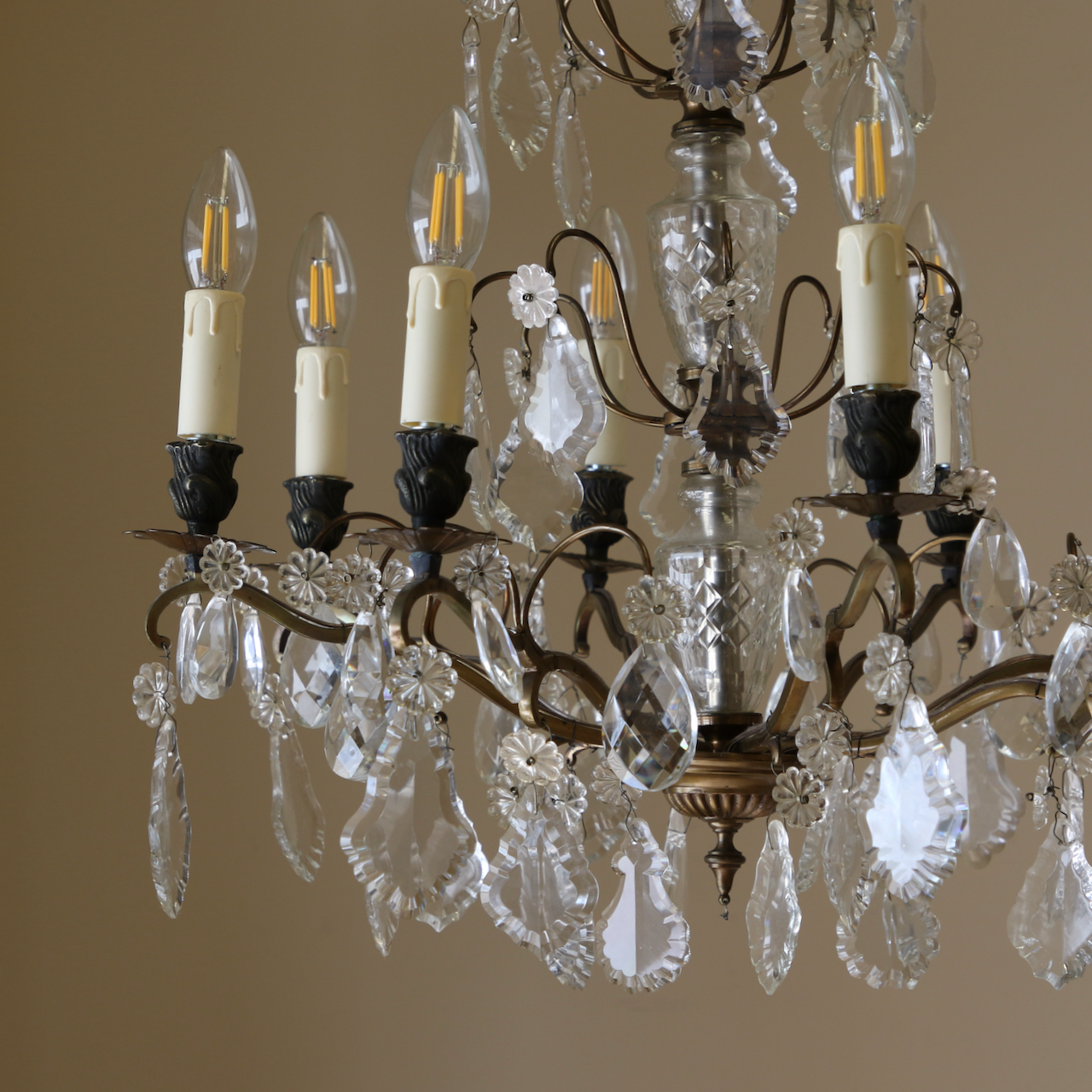 French Eight Light Chandelier