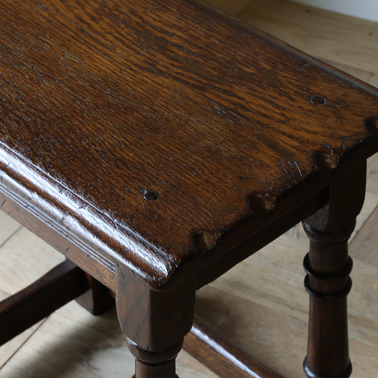 Old English Oak Jointed Stool