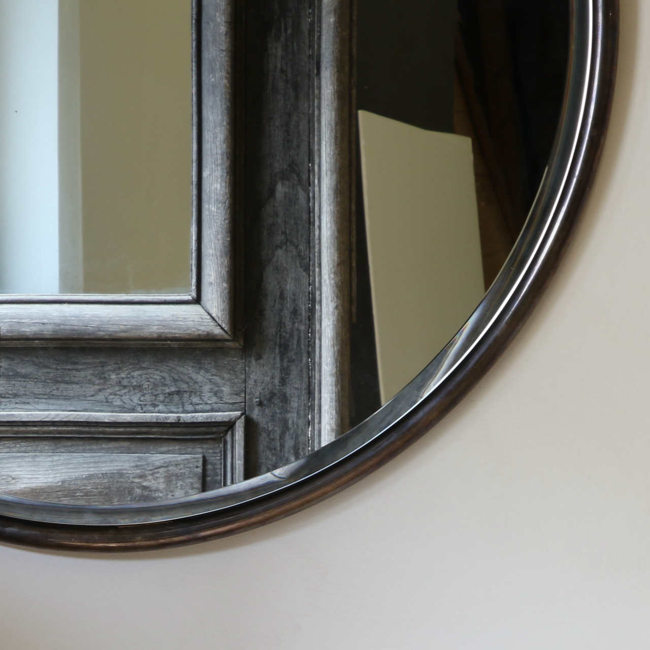 Tubular Brass Mirror / Ebonised Brass