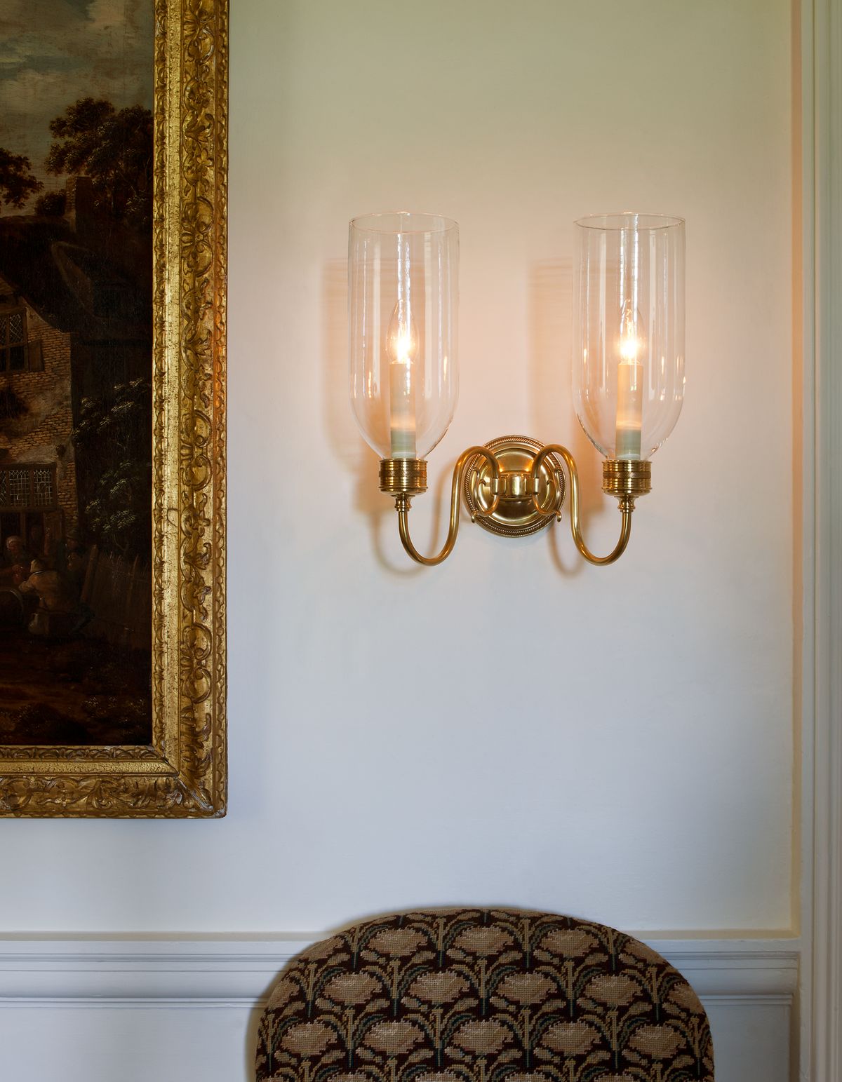 Early Georgian Storm Wall Light - Double Arm / Vaughan