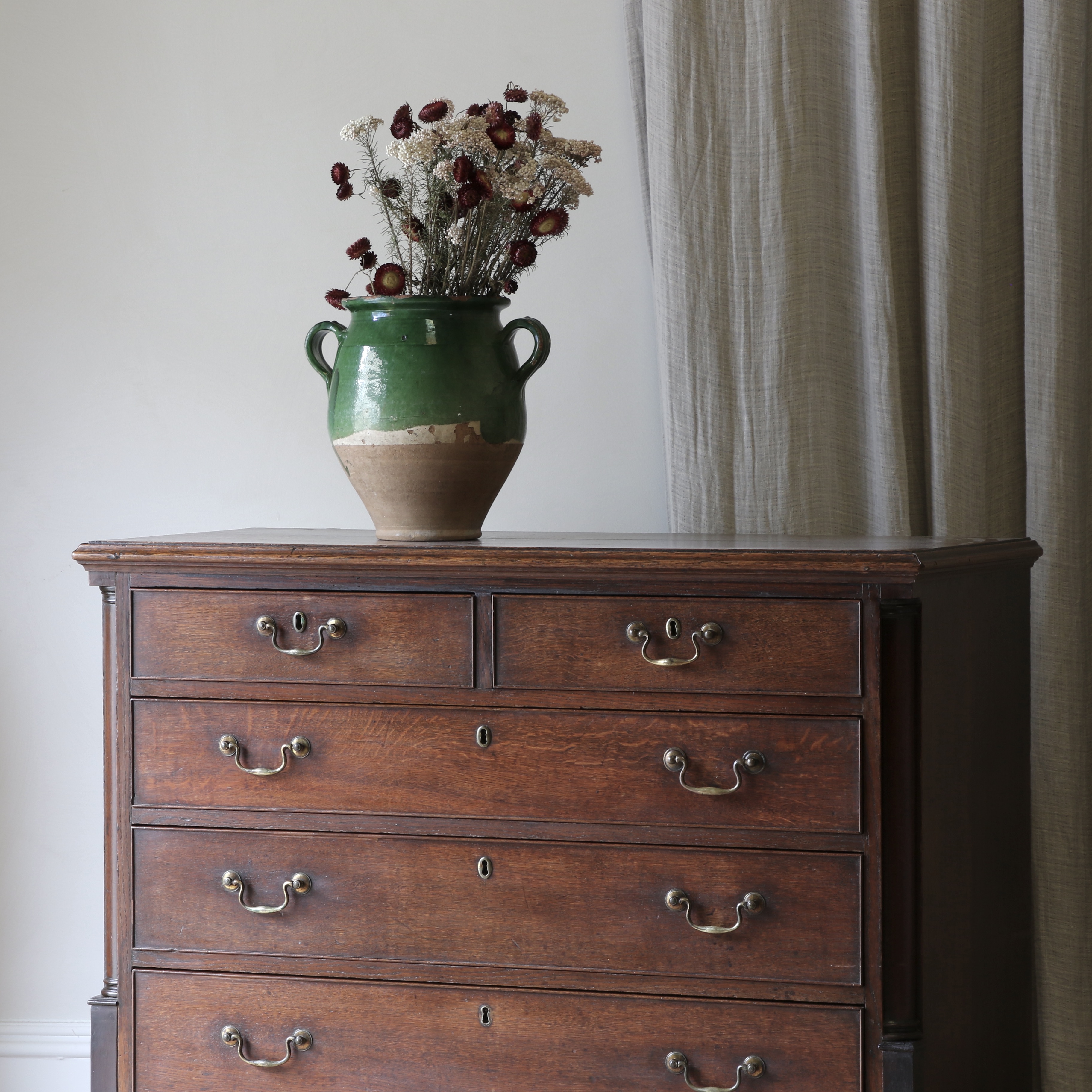 An English Oak Georgian Chest of Drawers