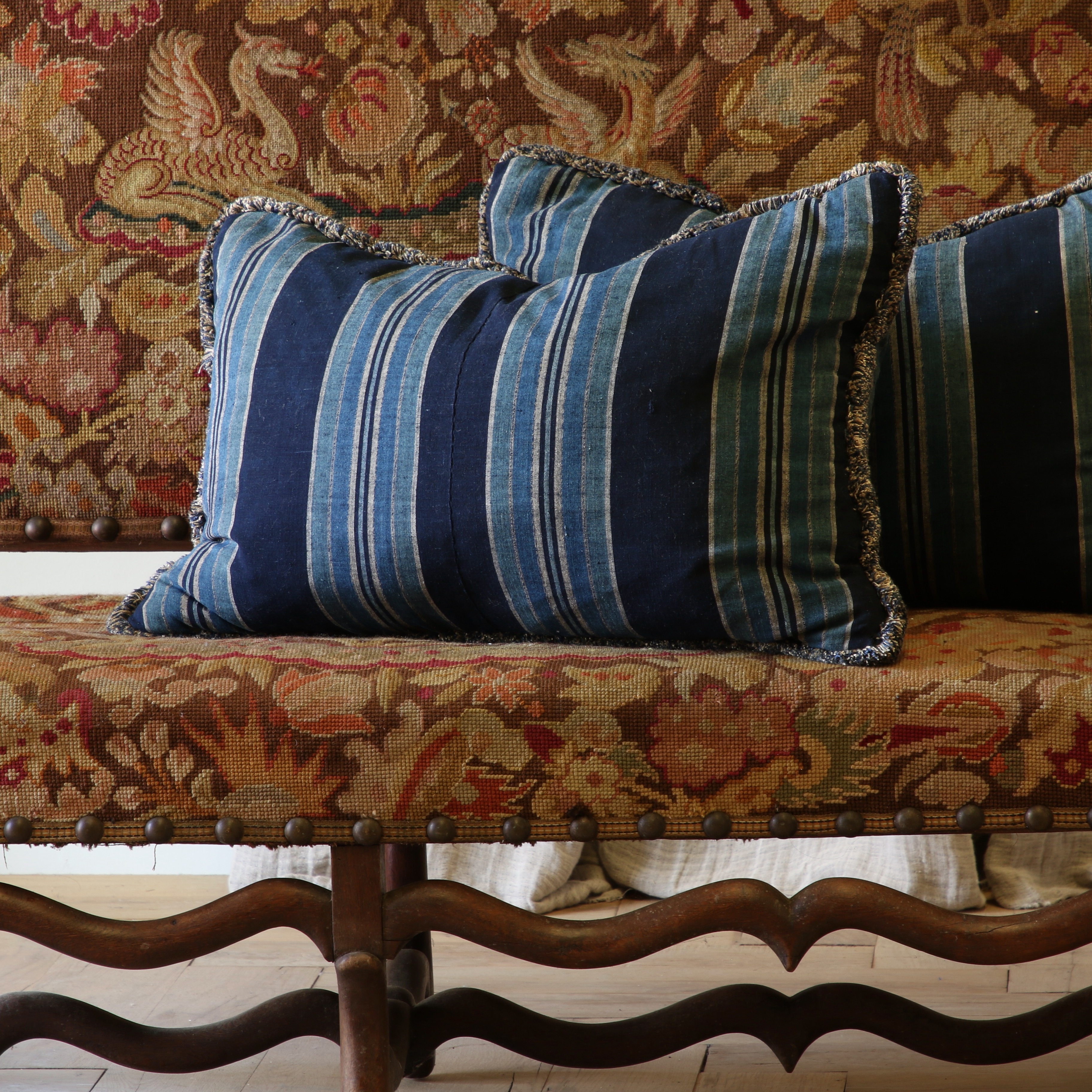 Japanese Indigo Stripe Cushions