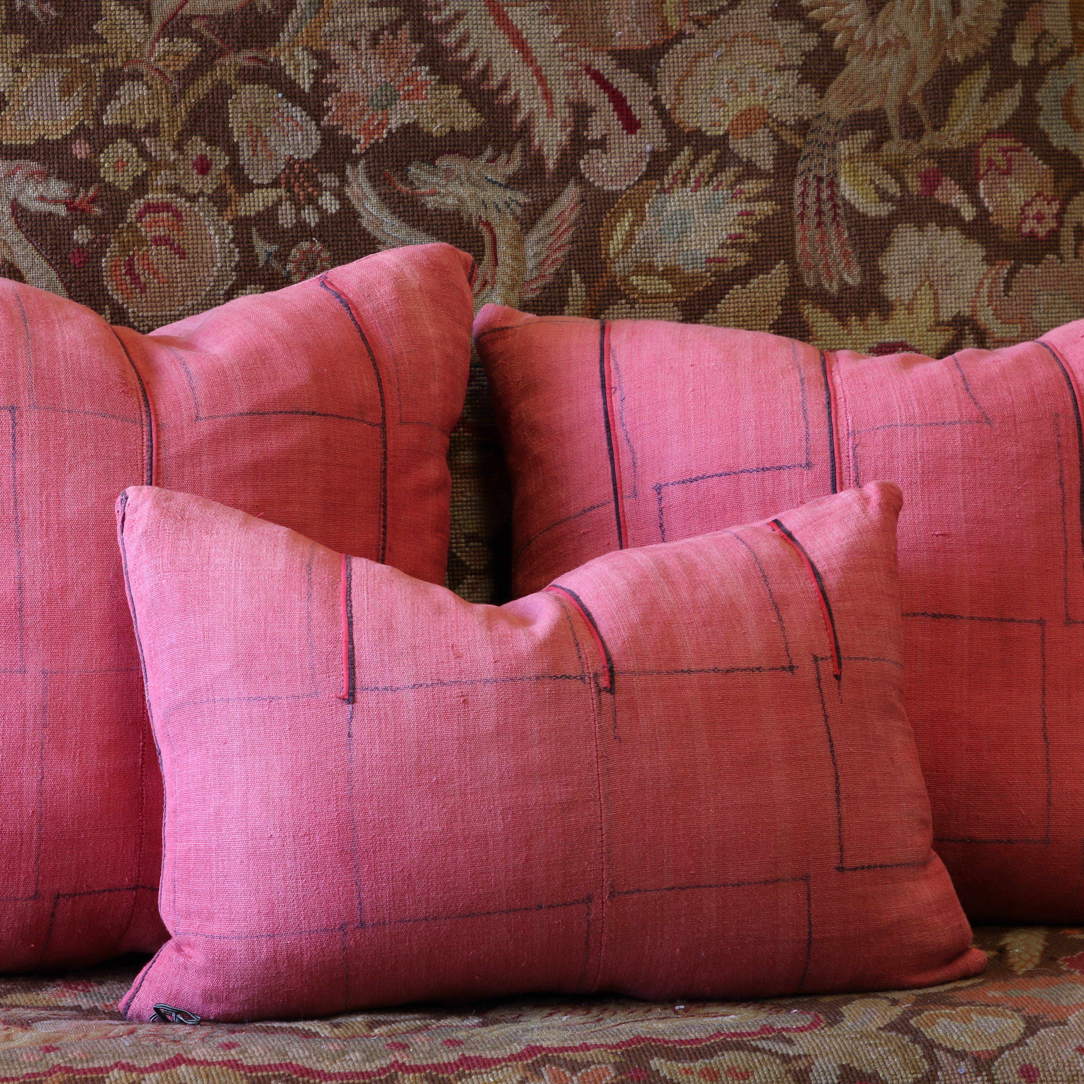 Pink Japanese Linen Cushions