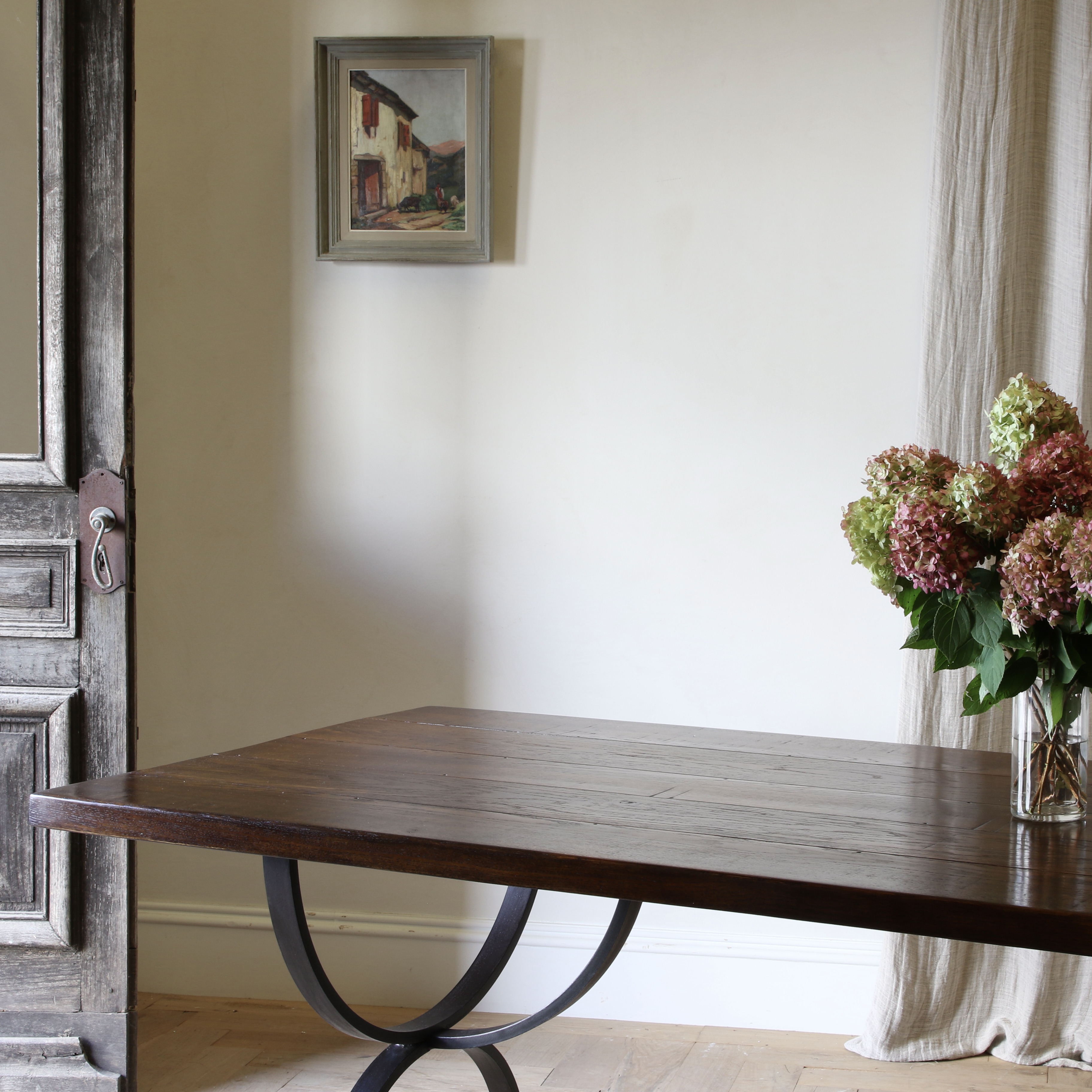 Refectory Table with Forged Iron Base// JS Editions