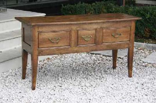 18th Century Cherry Three Drawer Side Table