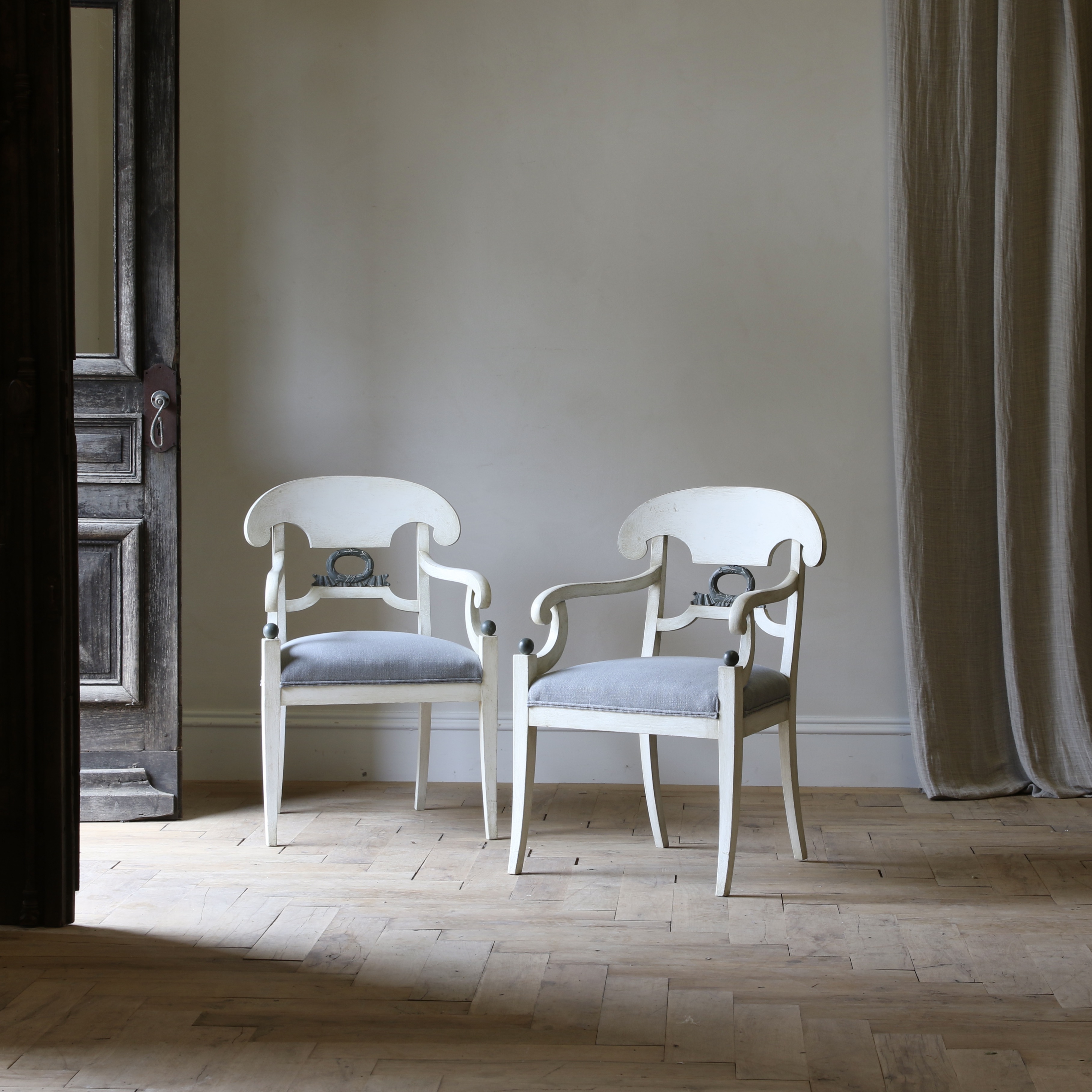 140-42 - Pair of Gustavian Armchairs