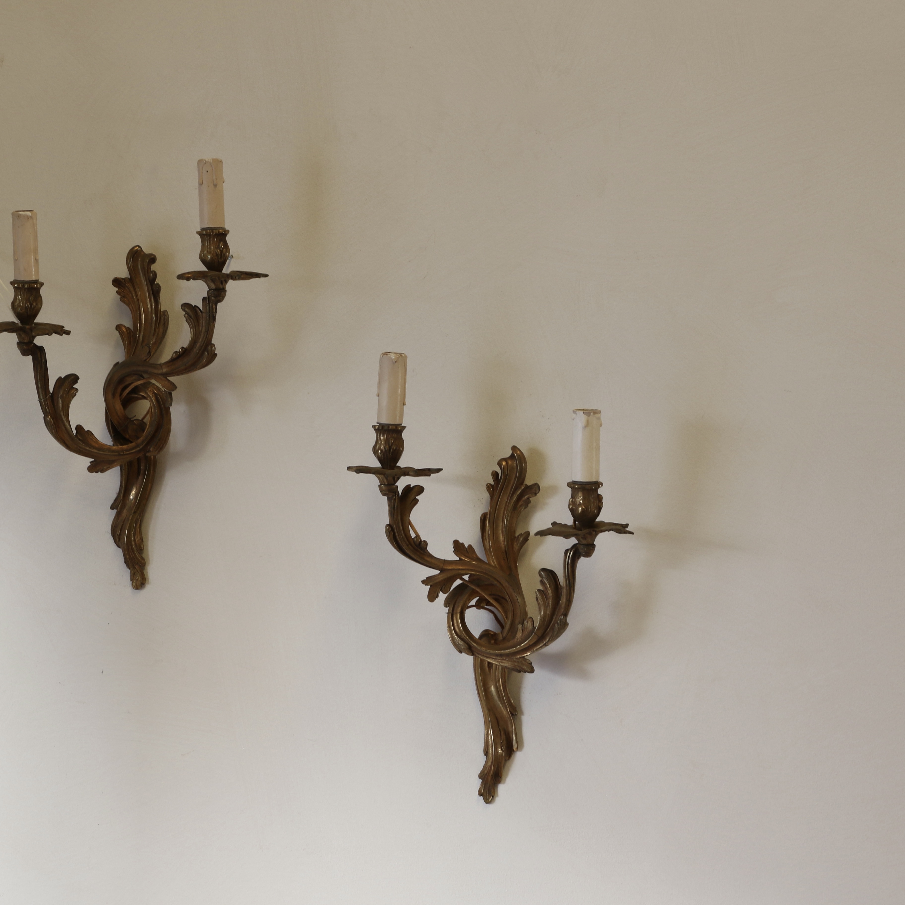 Pair of Acanthus Leaf Wall Sconce