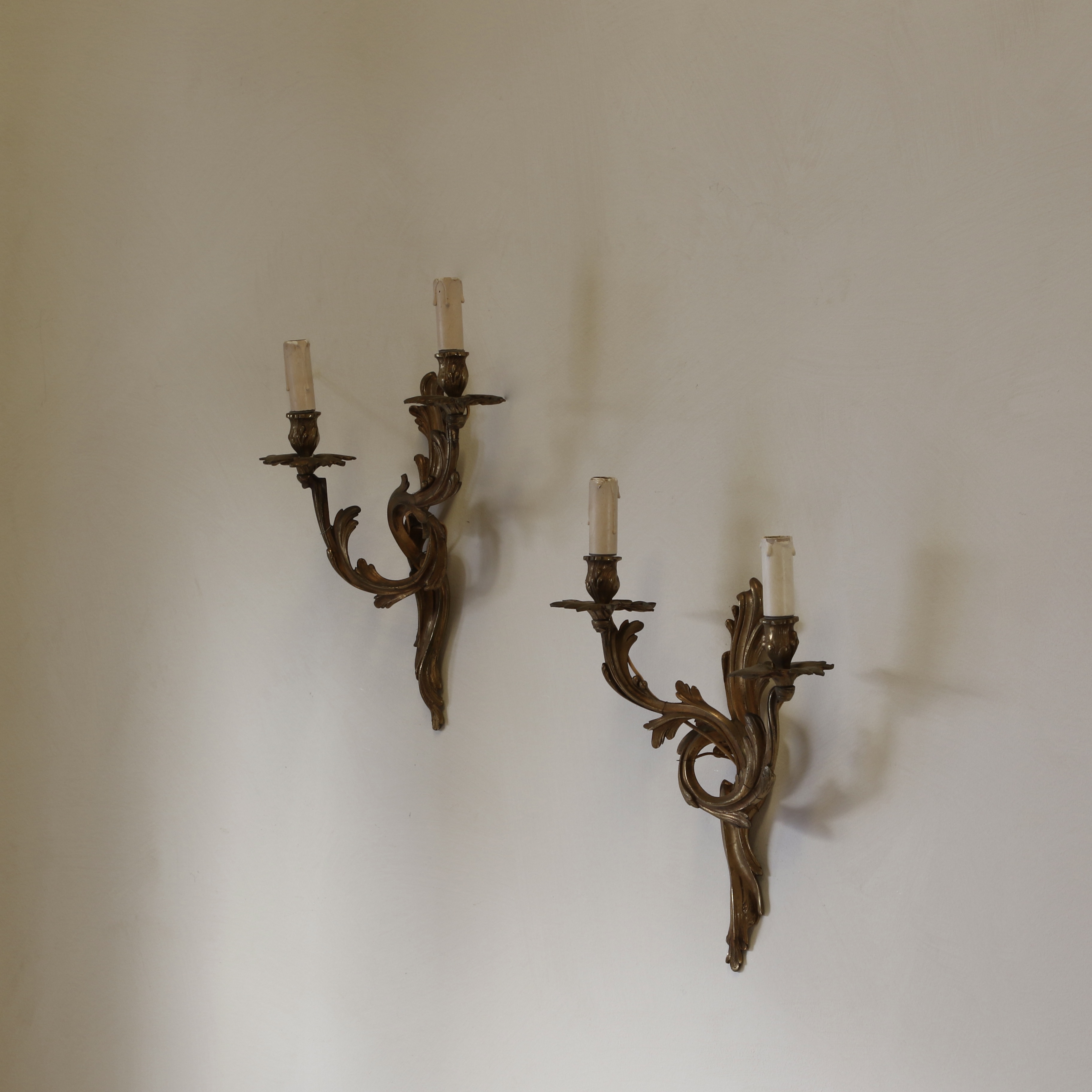 Pair of Acanthus Leaf Wall Sconce