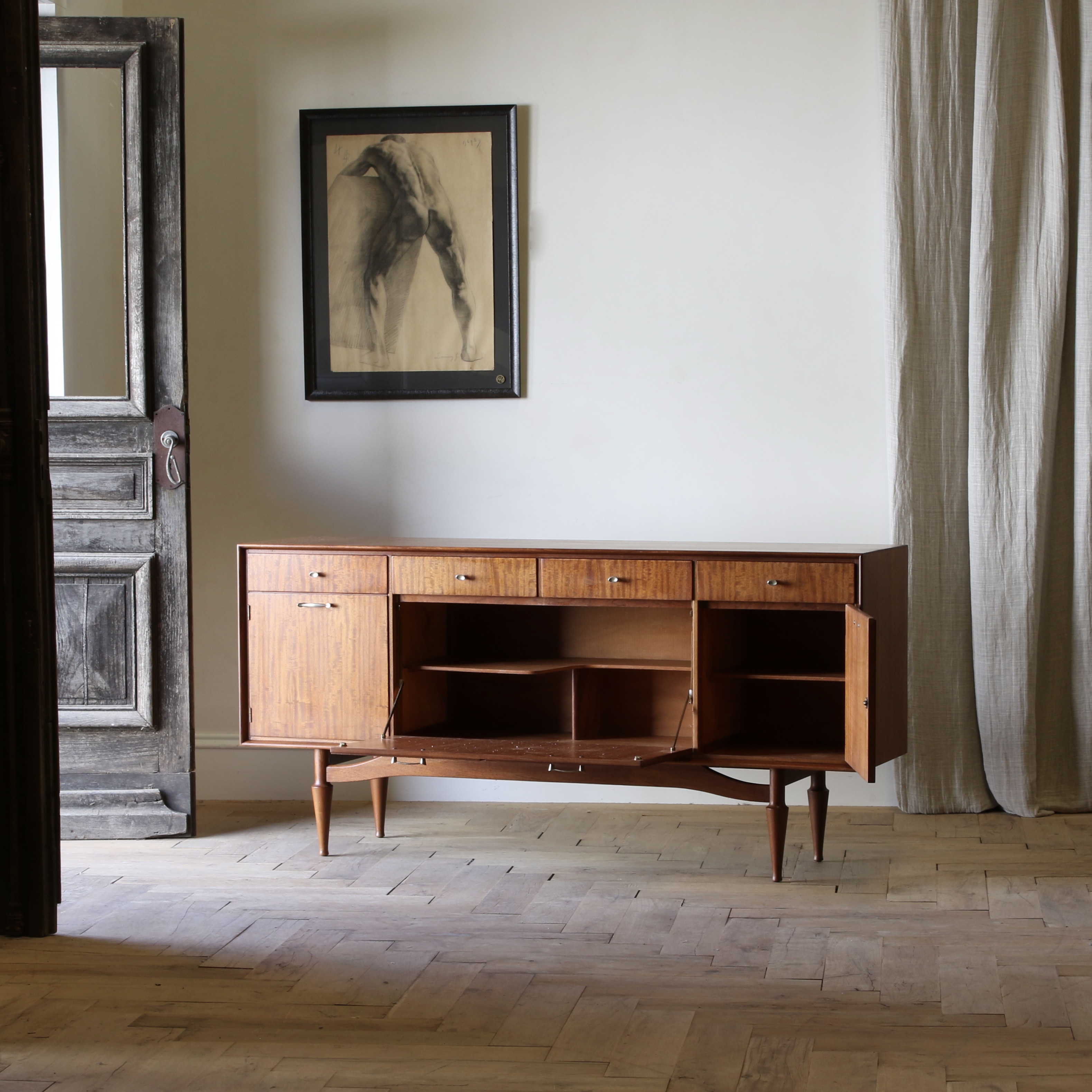 Mid-Century Four Door Sideboard