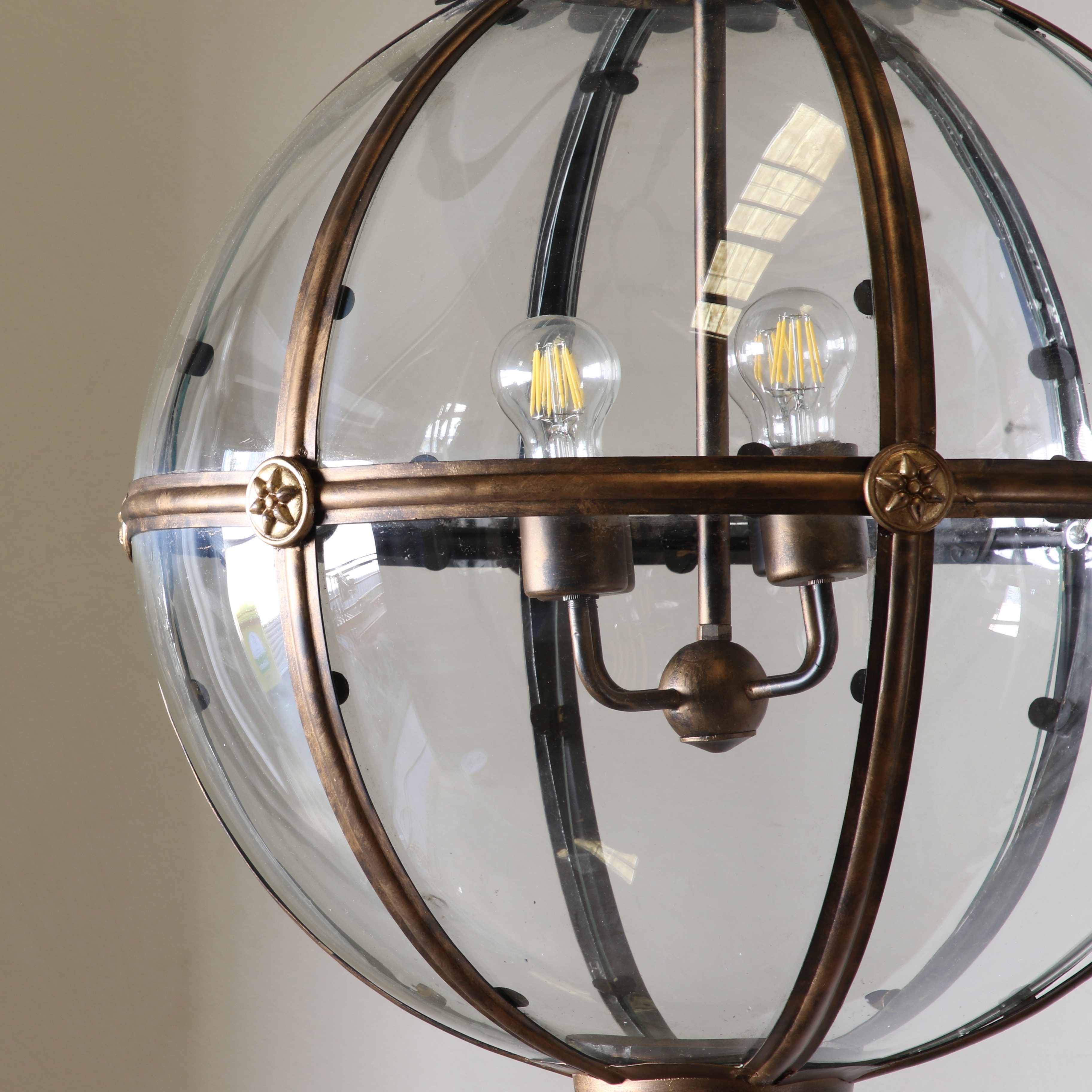 Globe Lantern / Bronze & Gilt