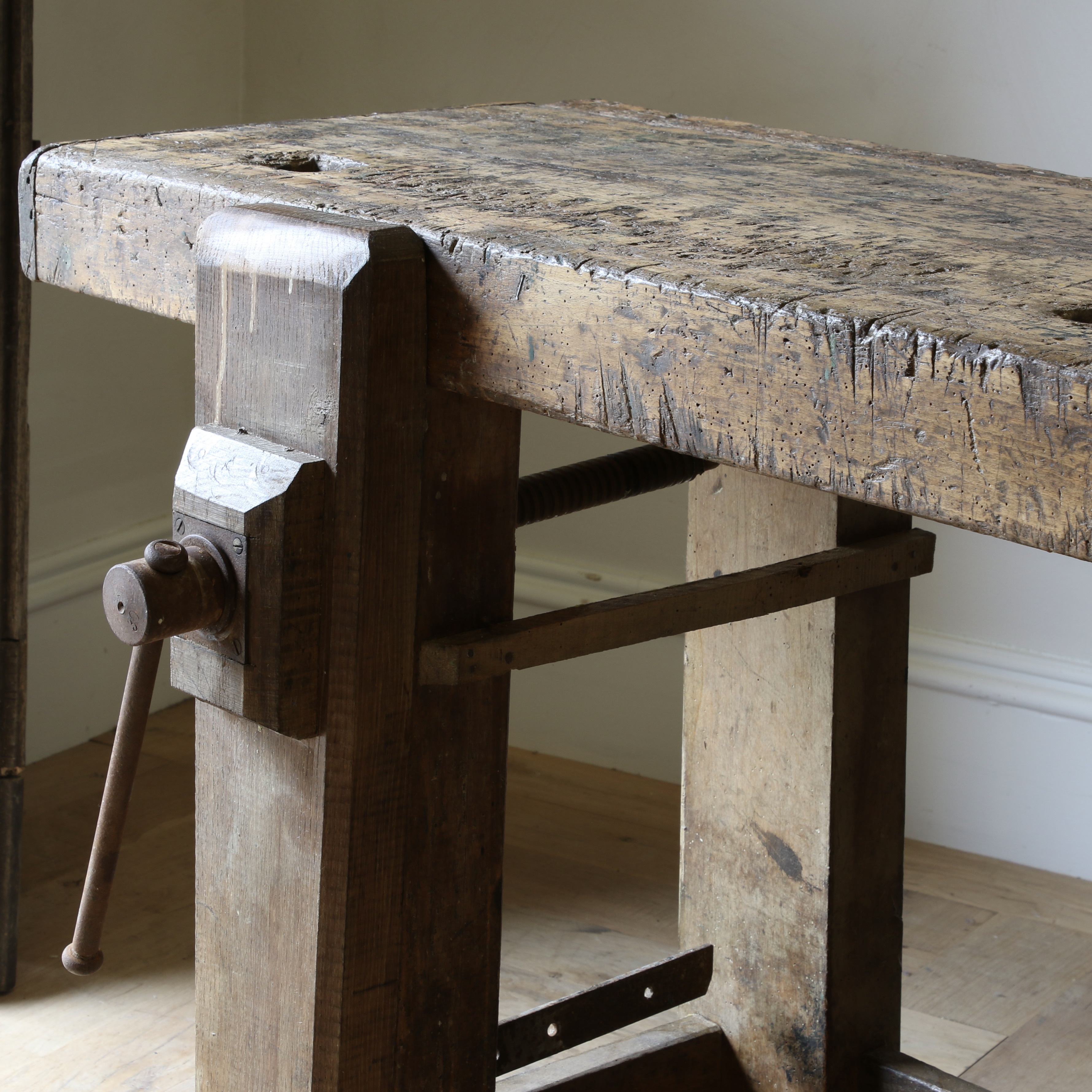 19th Century French Oak Workbench