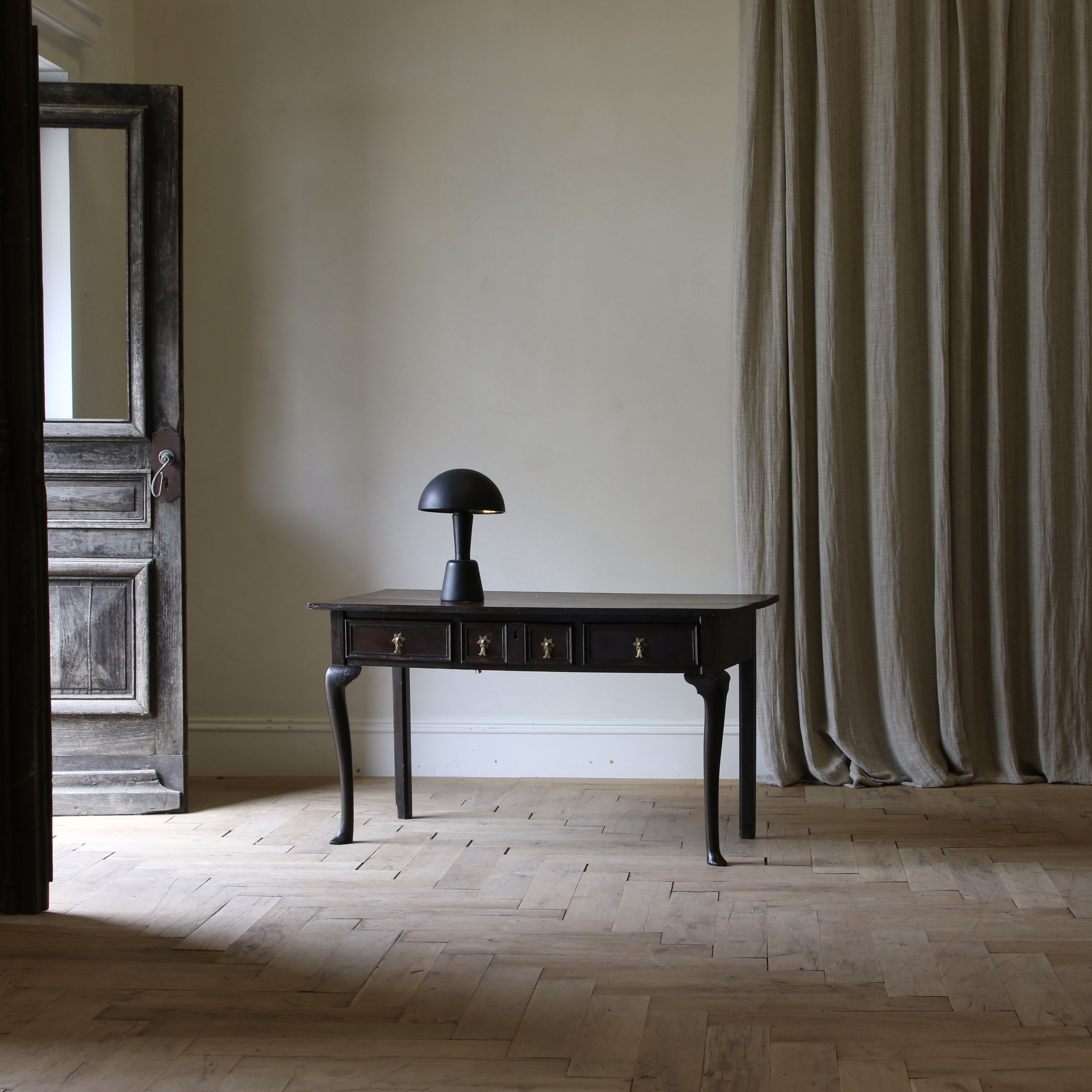 English Oak Cabriole Leg Side Table