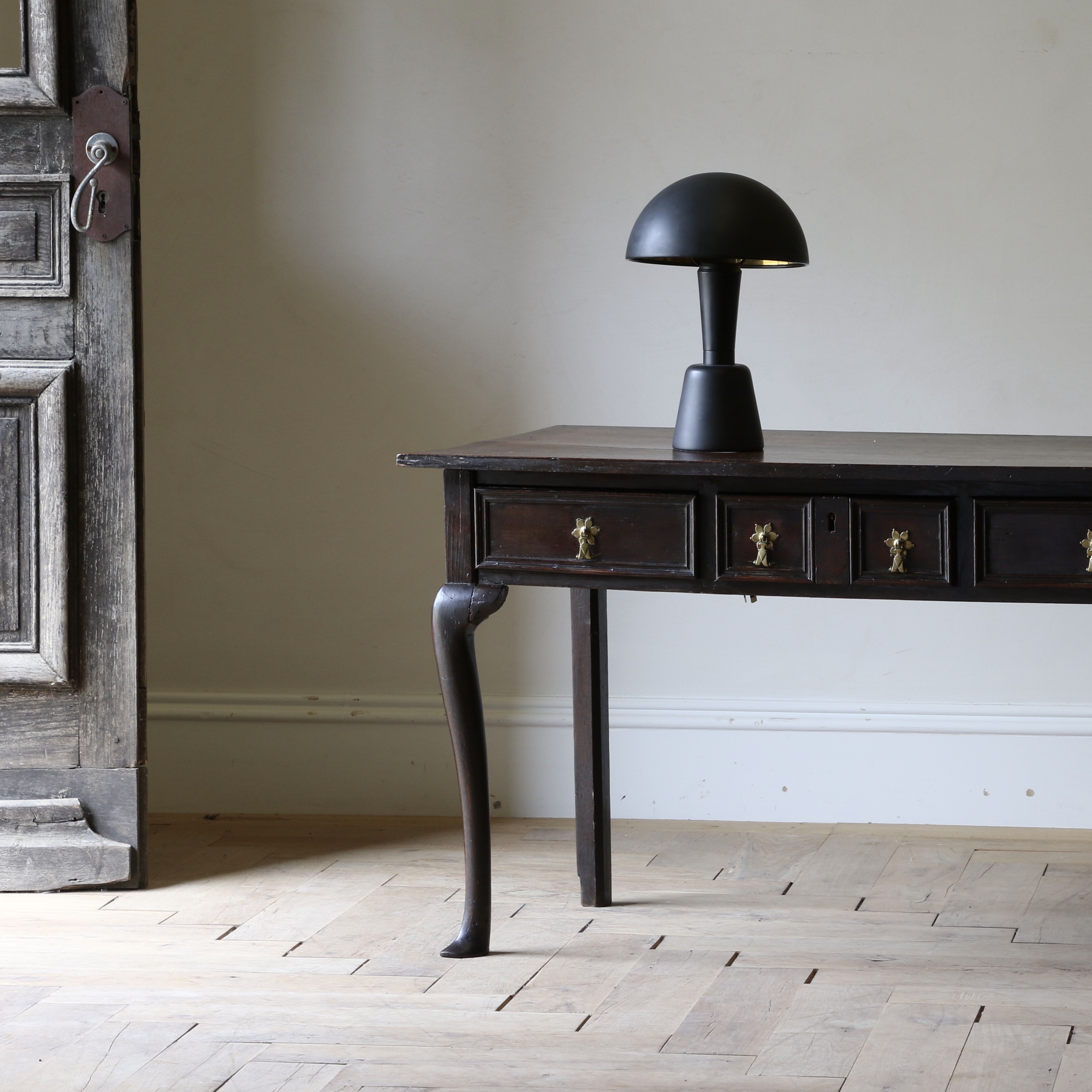 English Oak Cabriole Leg Side Table