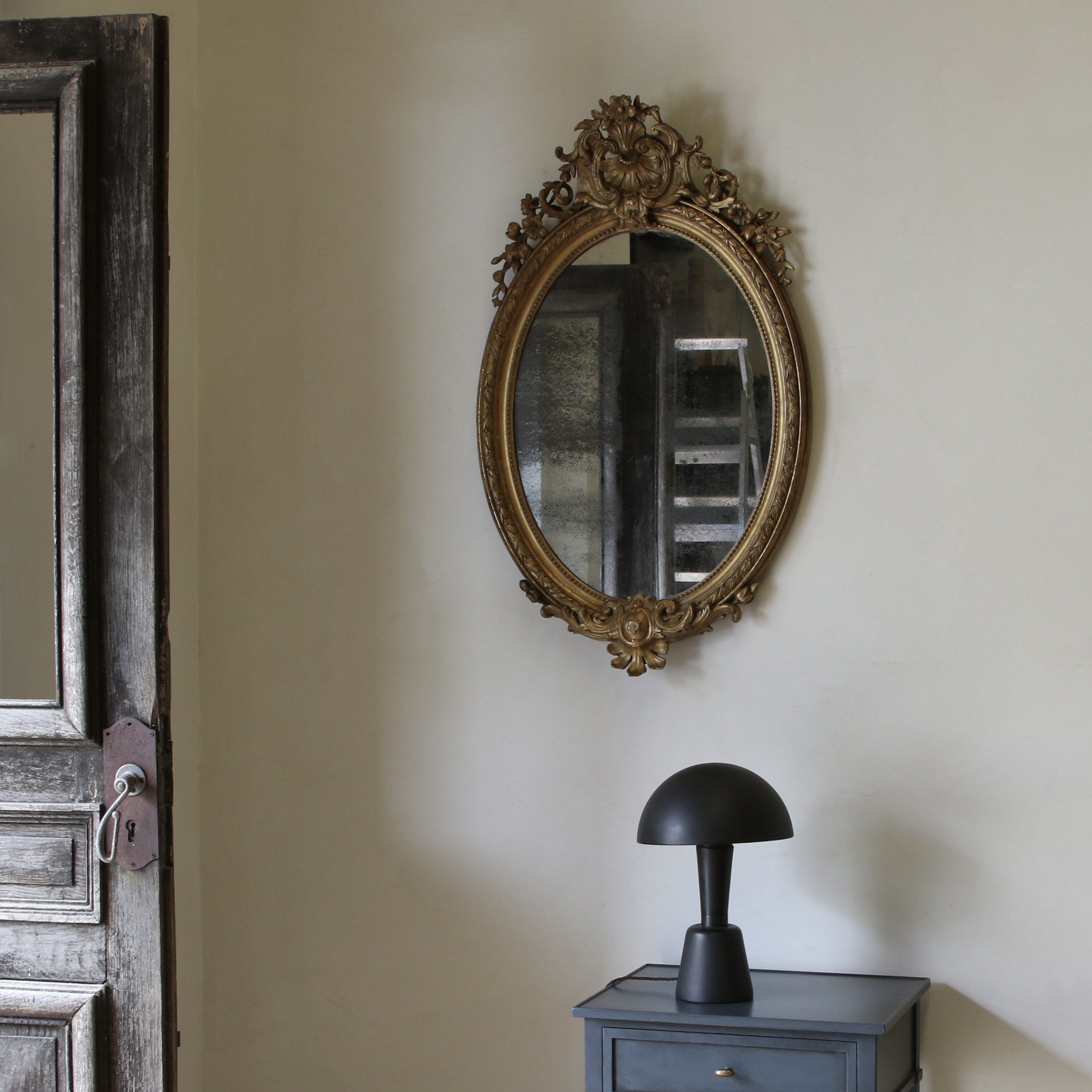 French Oval Decorative Mirror