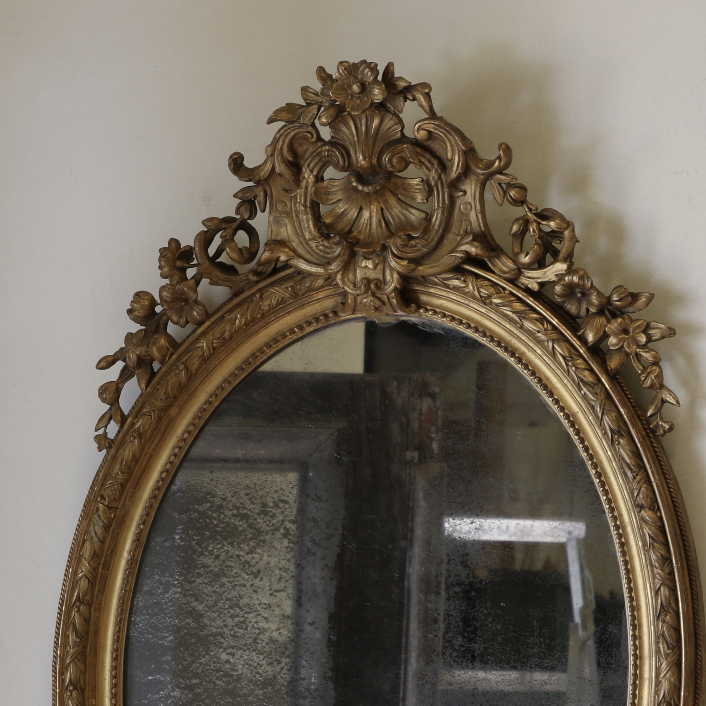 French Oval Decorative Mirror