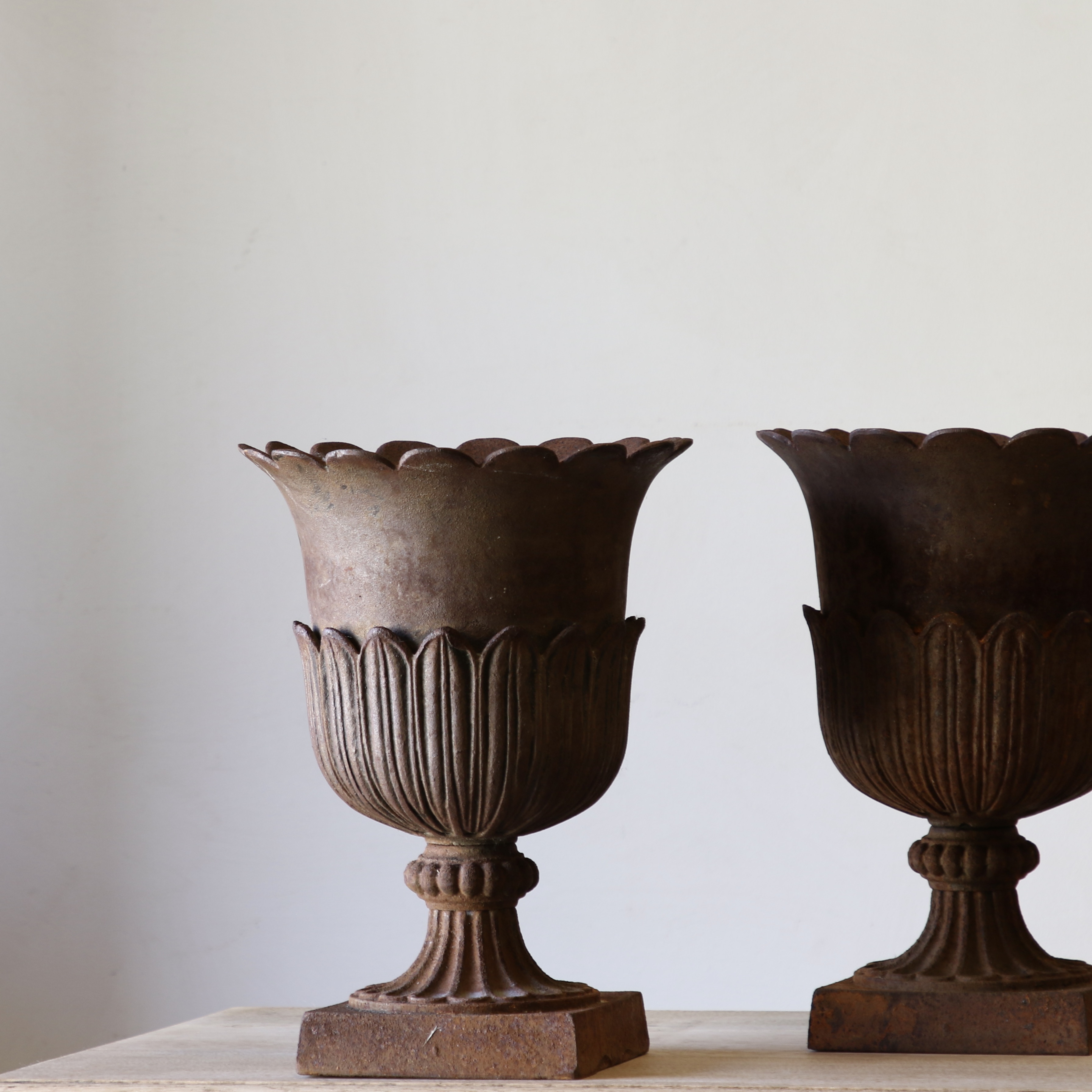 Cast Iron Lotus Urns