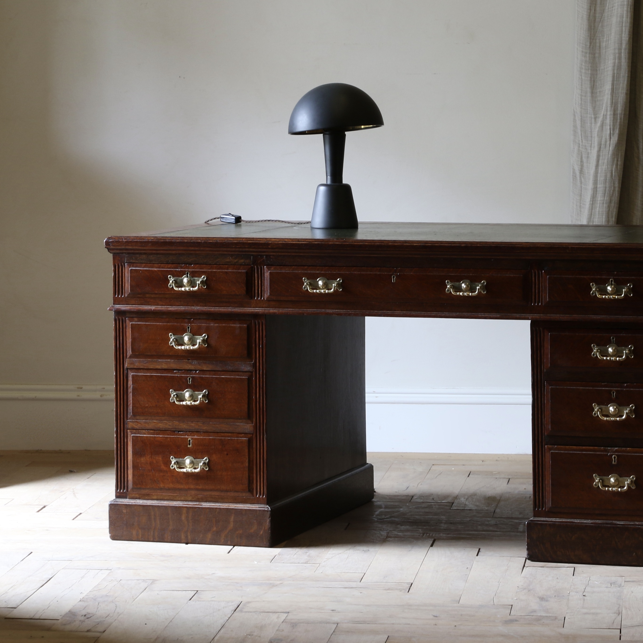 English Oak Pedestal Desk