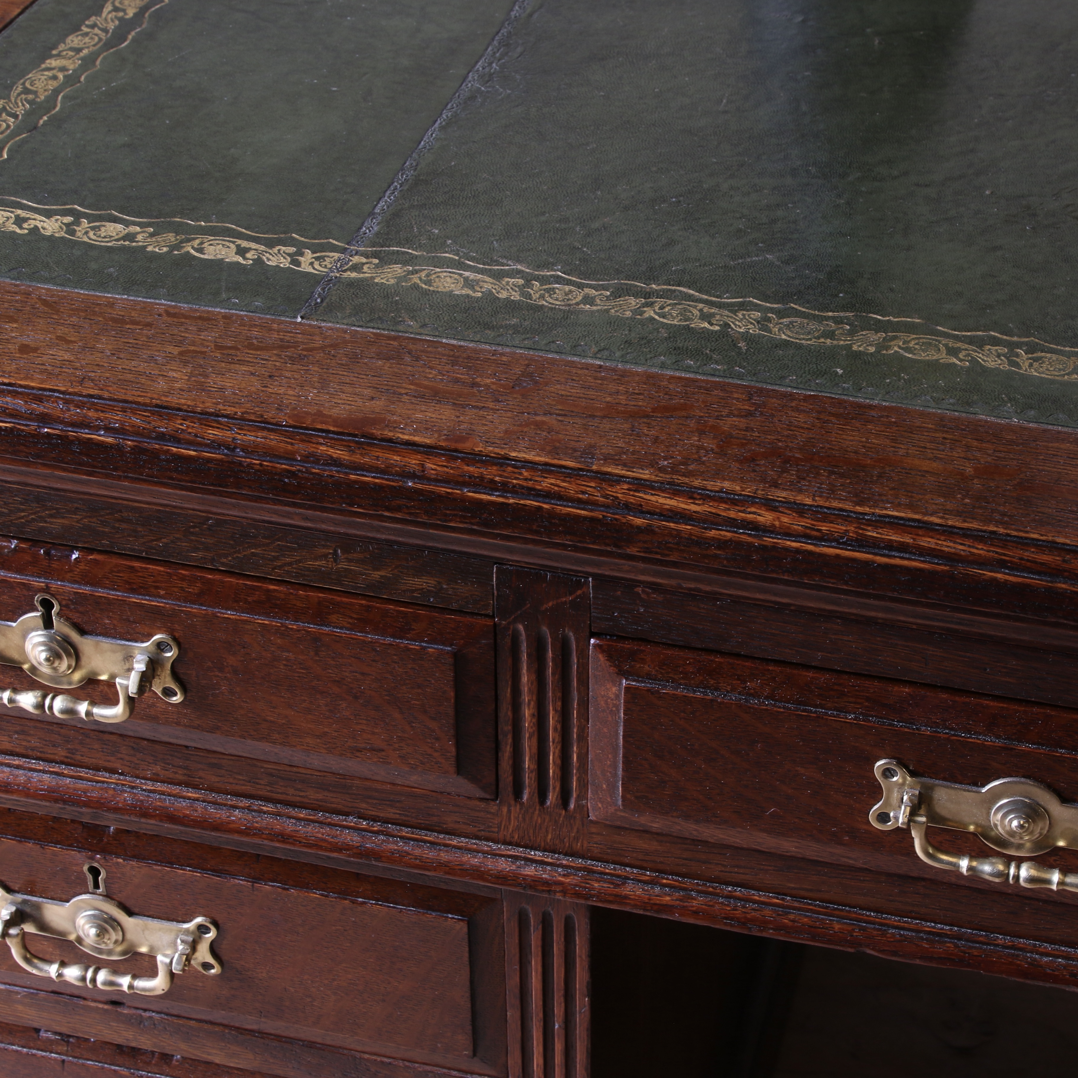 English Oak Pedestal Desk