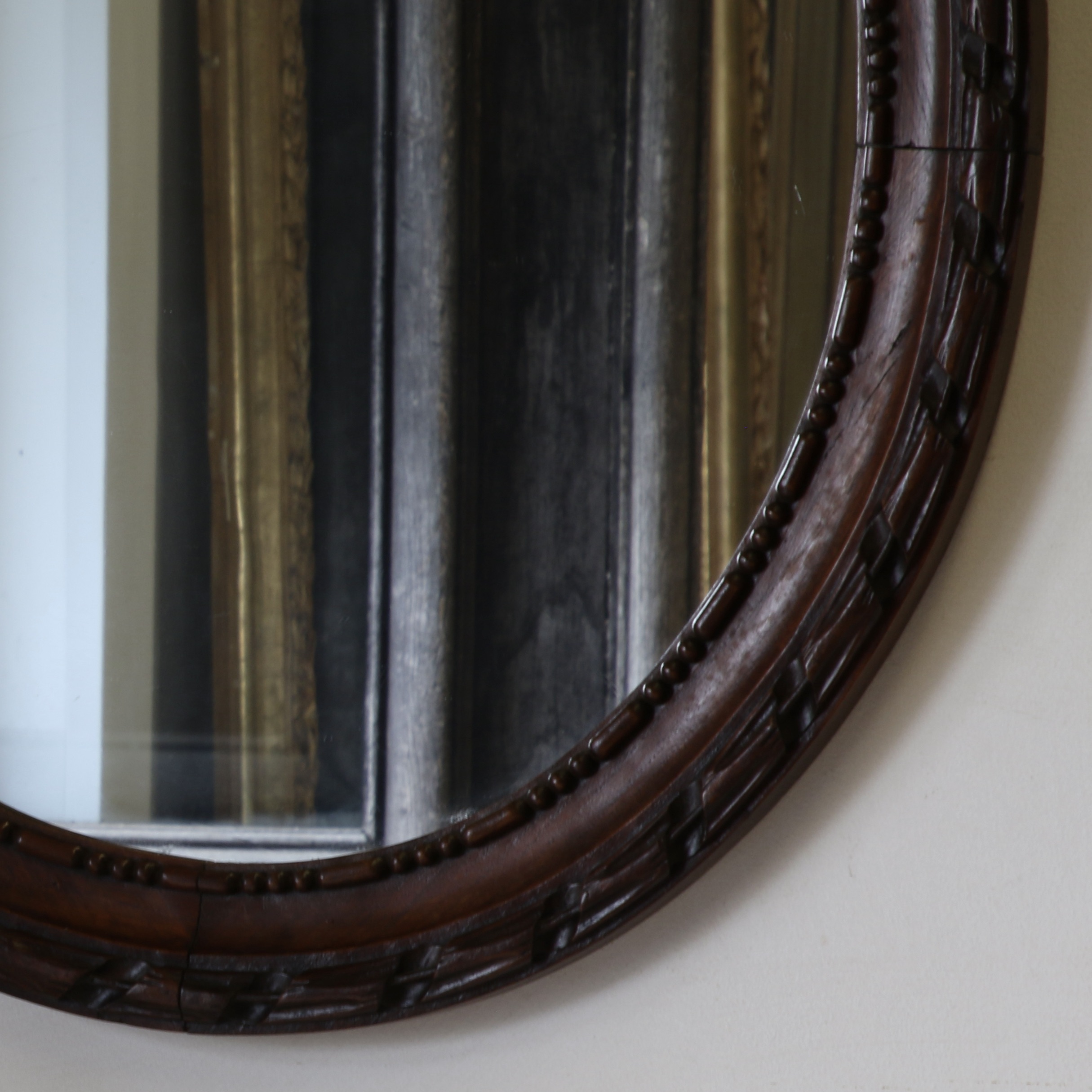 Oval Oak Mirror