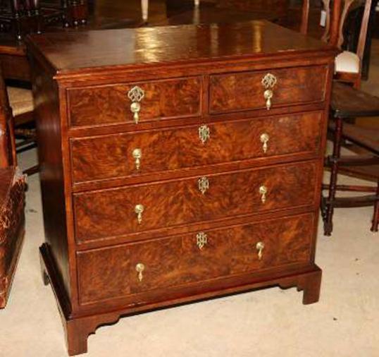 A Burr Yew Wood Chest of drawers